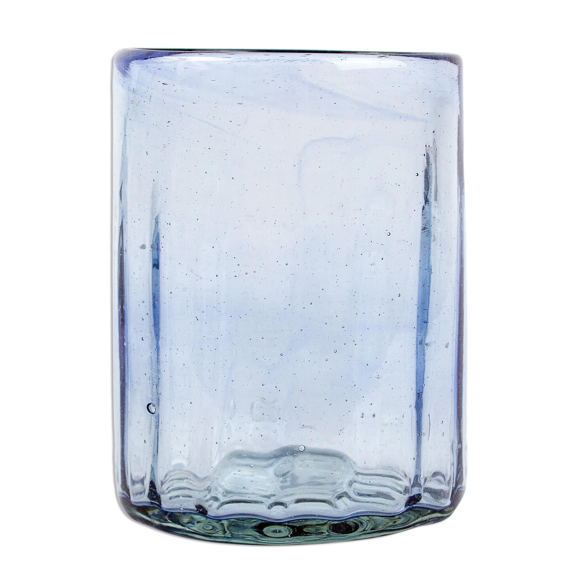 Premium Fiesta Azul Hand-Blown Tumbler Glasses Set of 6 - Ultimate Recycled Glassware