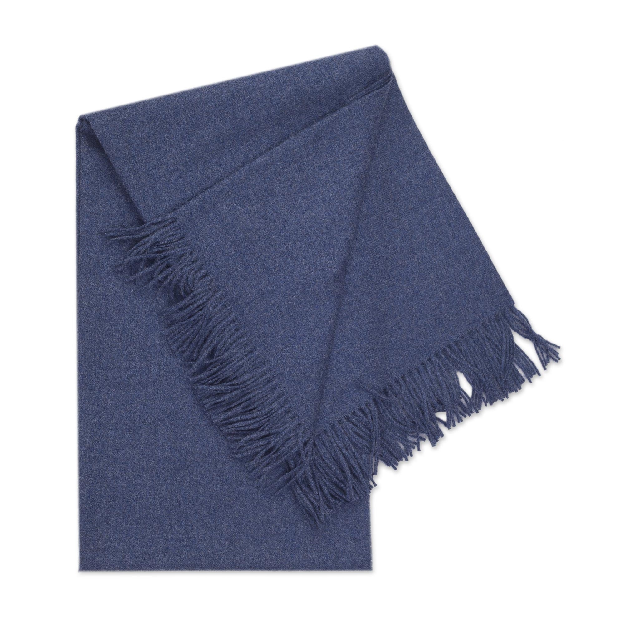 Premium Blissful Dream in Azure: 100% Baby Alpaca Throw Blanket from Peru