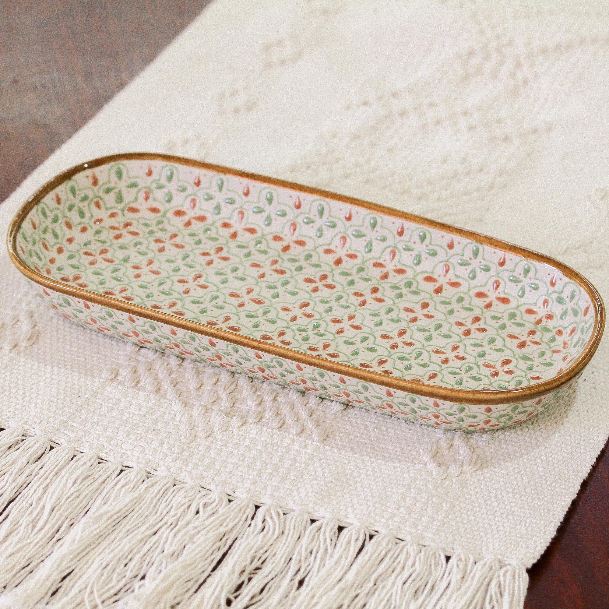 Premium Marigold Meadow Handcrafted Ceramic Serving Dish