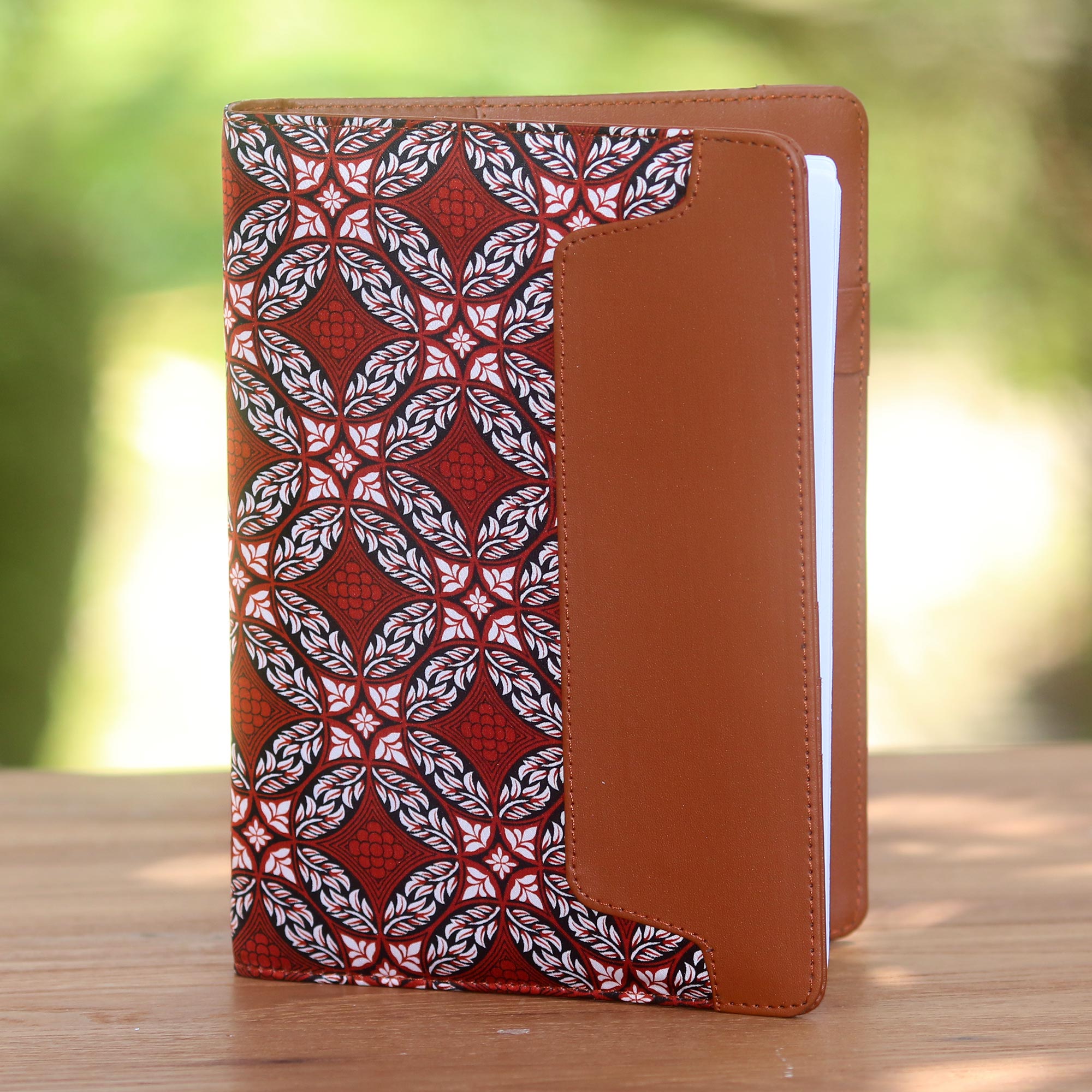 Premium Orderly Garden Faux Leather & Cotton Planner - Diamond & Circle Motif