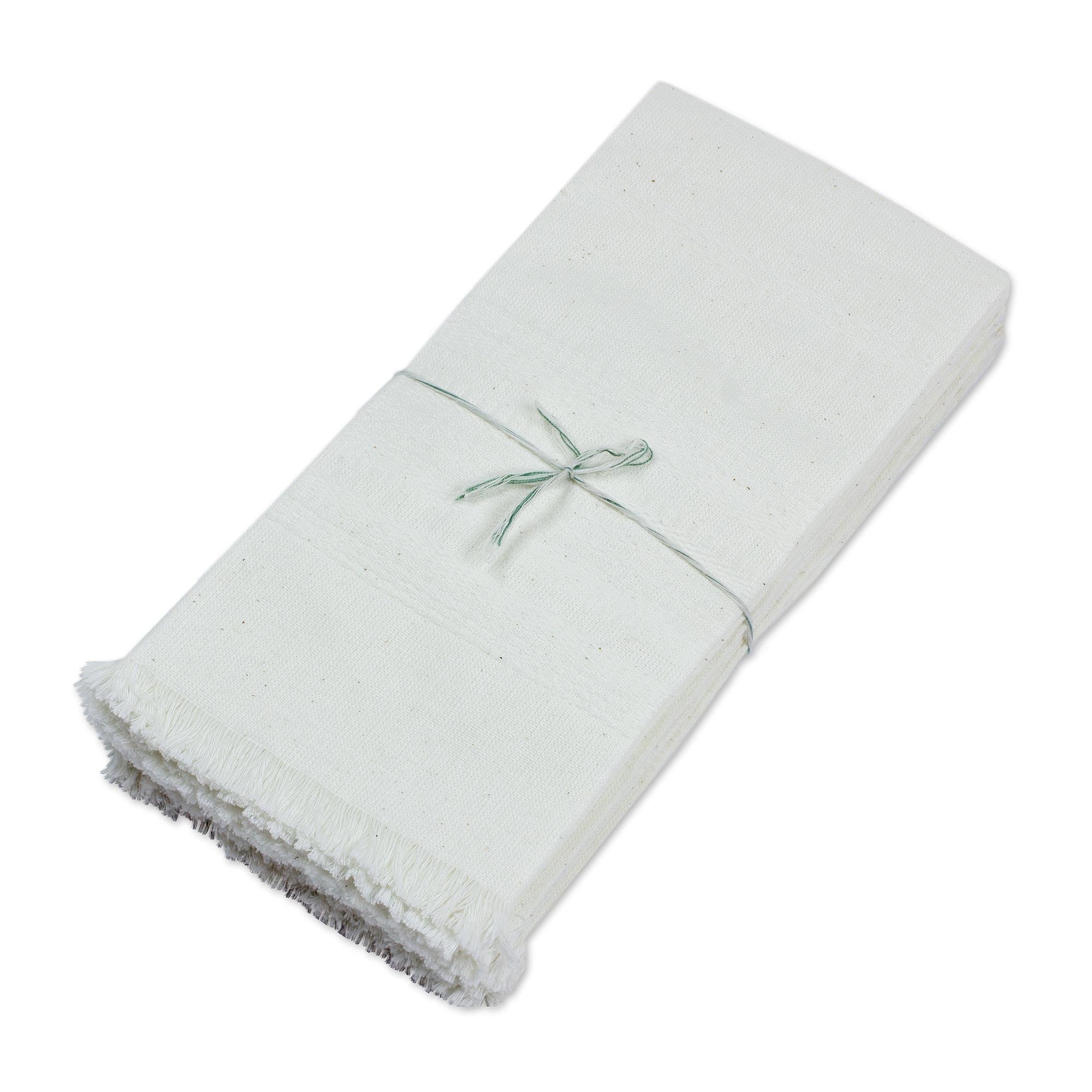 Premium Handwoven Cotton Napkins Set of 6 – Eggshell Elegance from Guatemala