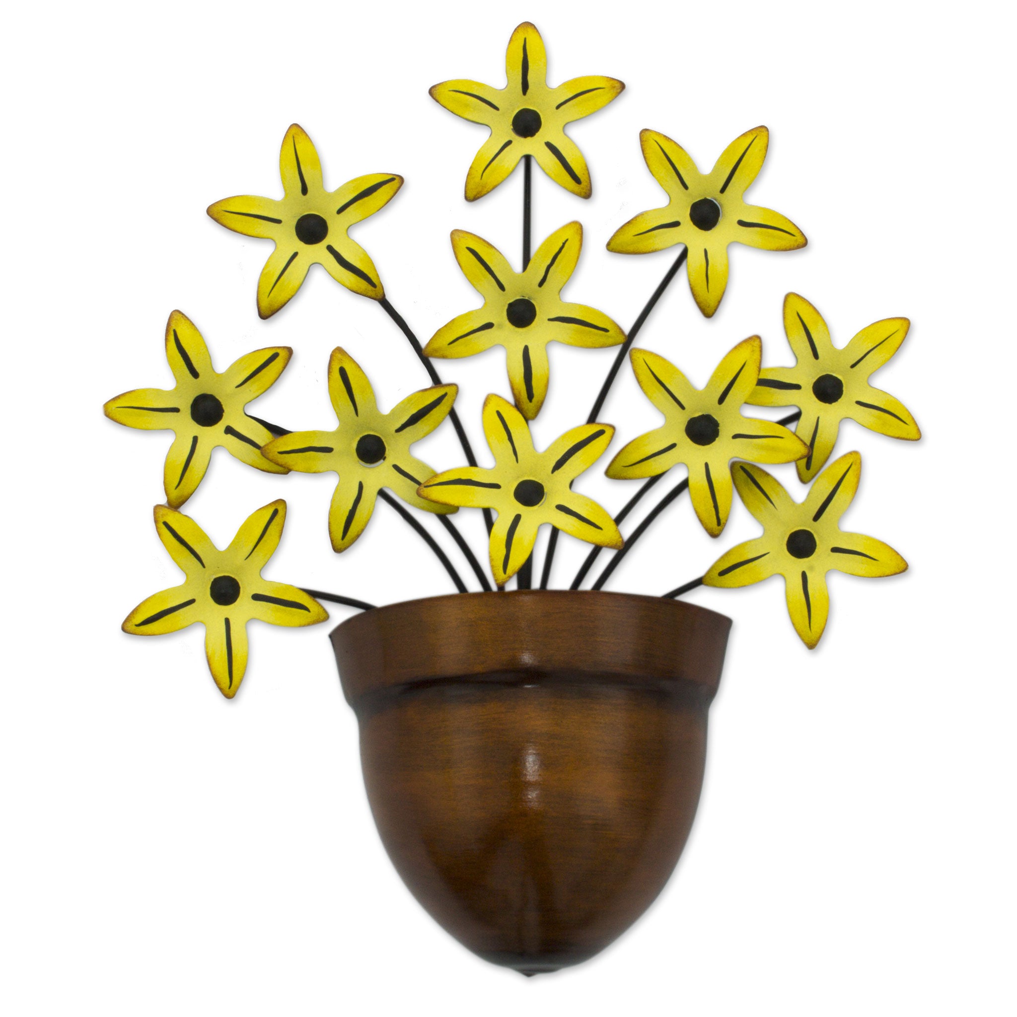 Premium Handcrafted Black-Eyed Susan Yellow Iron Wall Art