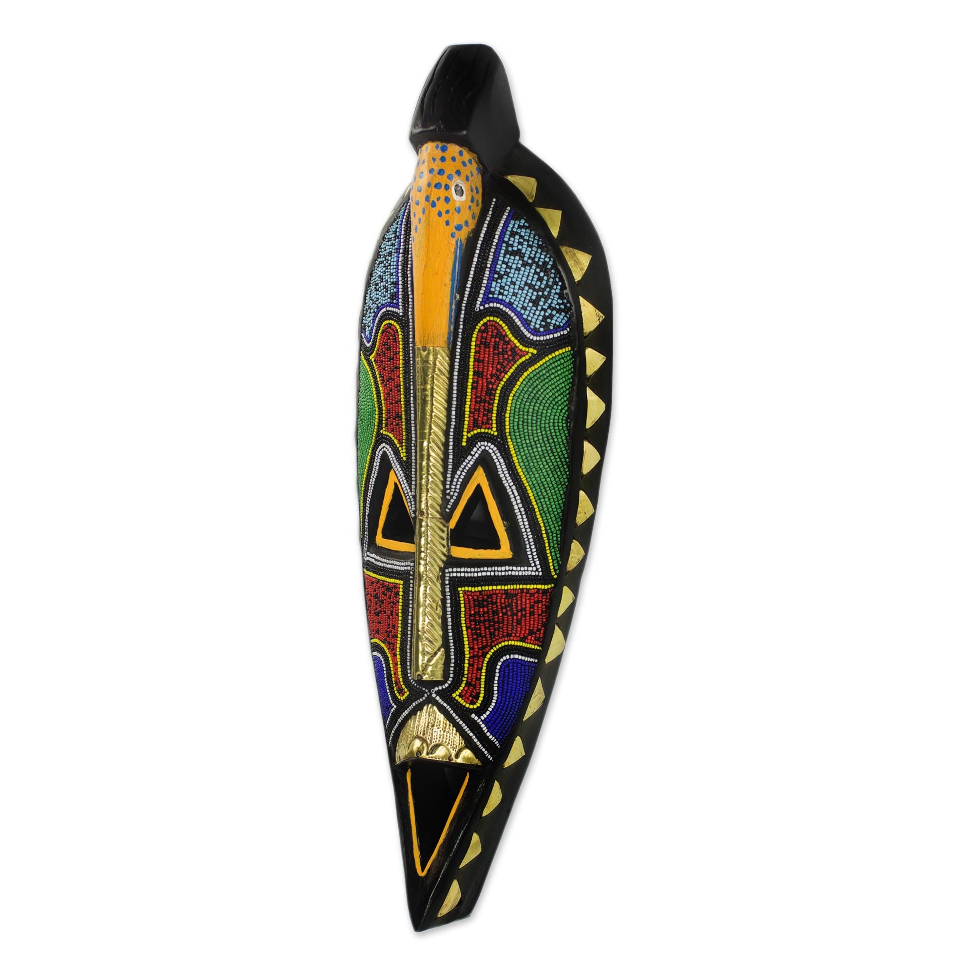 Premium Multicolor Owl Wall Mask - Handcrafted African Artisan Decor