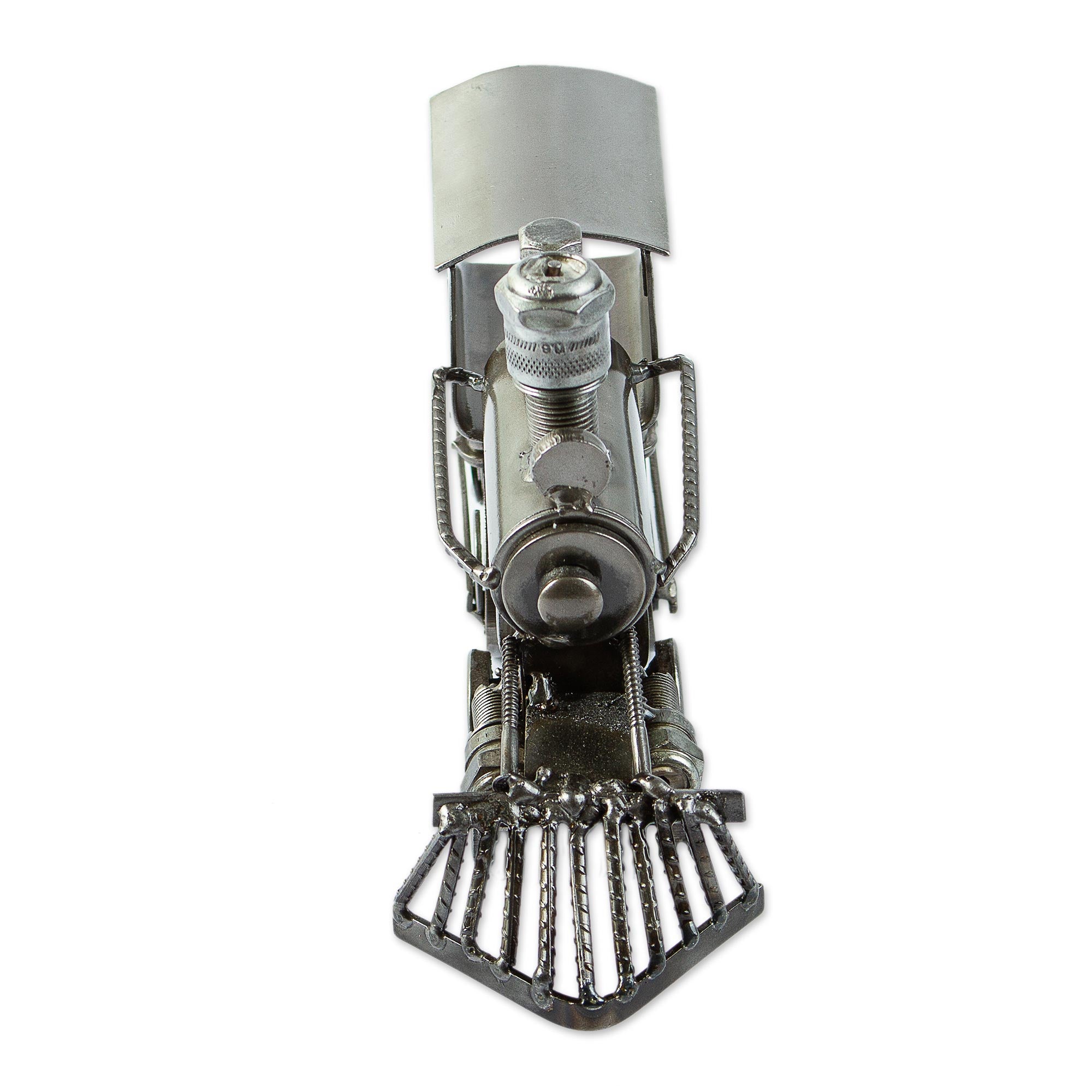 Premium Rustic Locomotive Sculpture - Recycled Metal Art