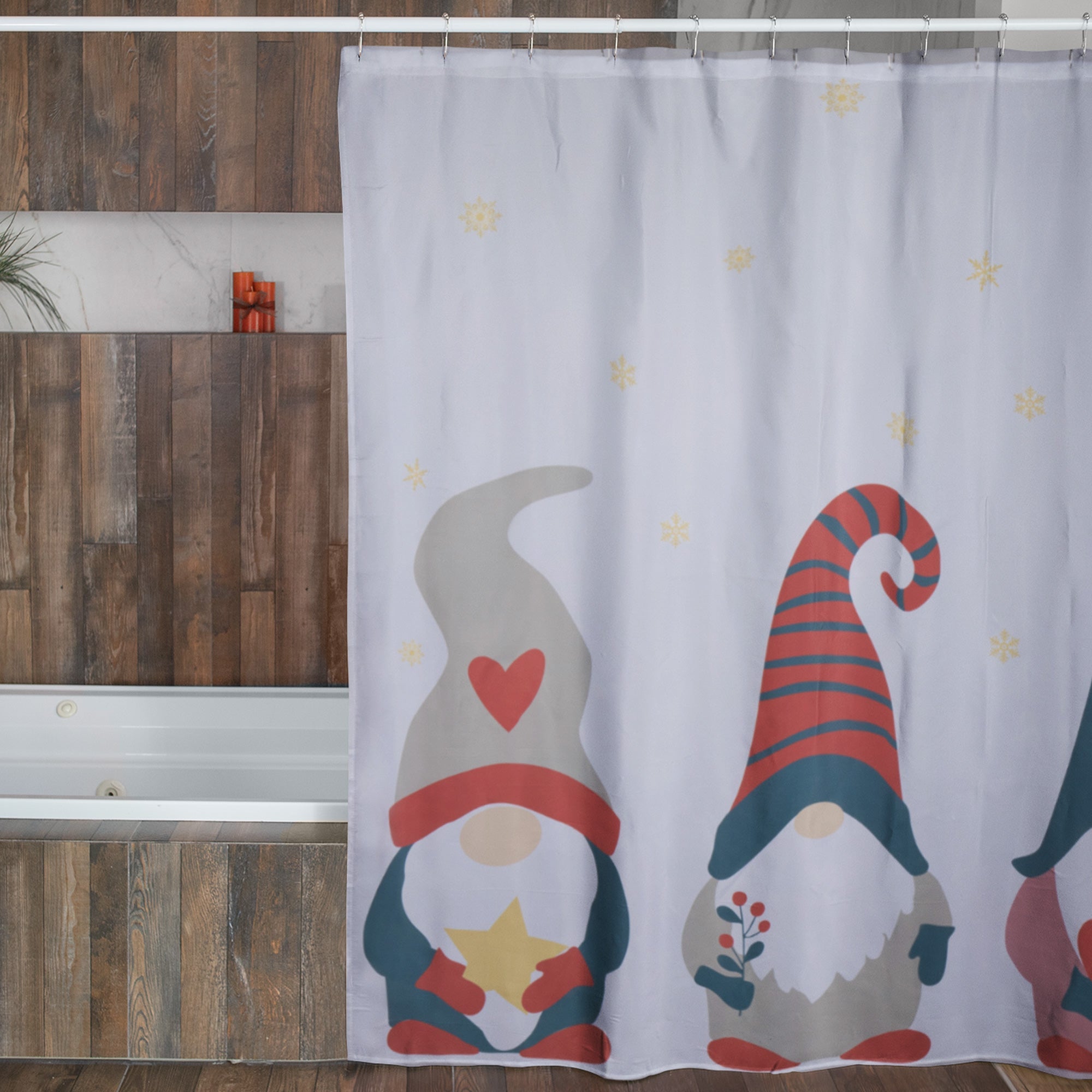 Premium Winter Gnome Shower Curtain - Ultimate Holiday Bathroom Upgrade