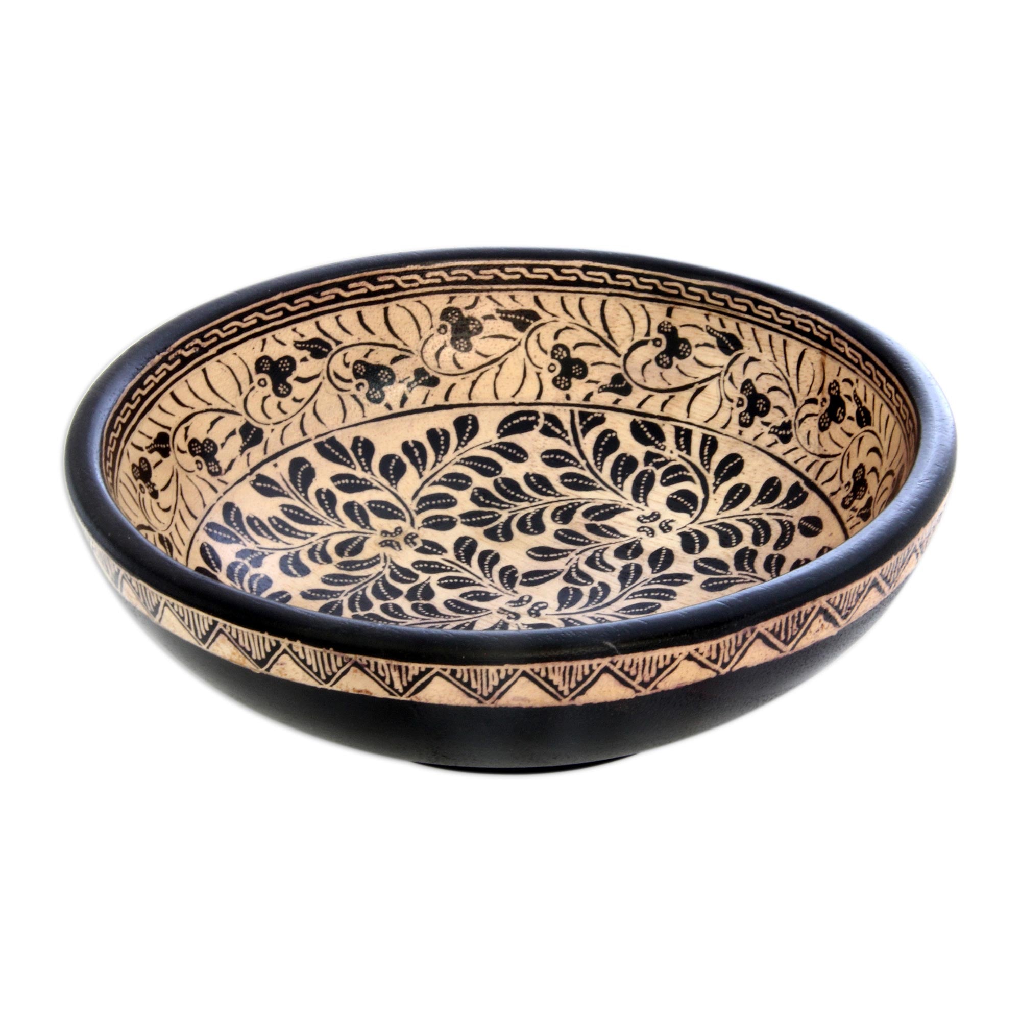 Premium Handcrafted Java Wood Batik Centerpiece Bowl