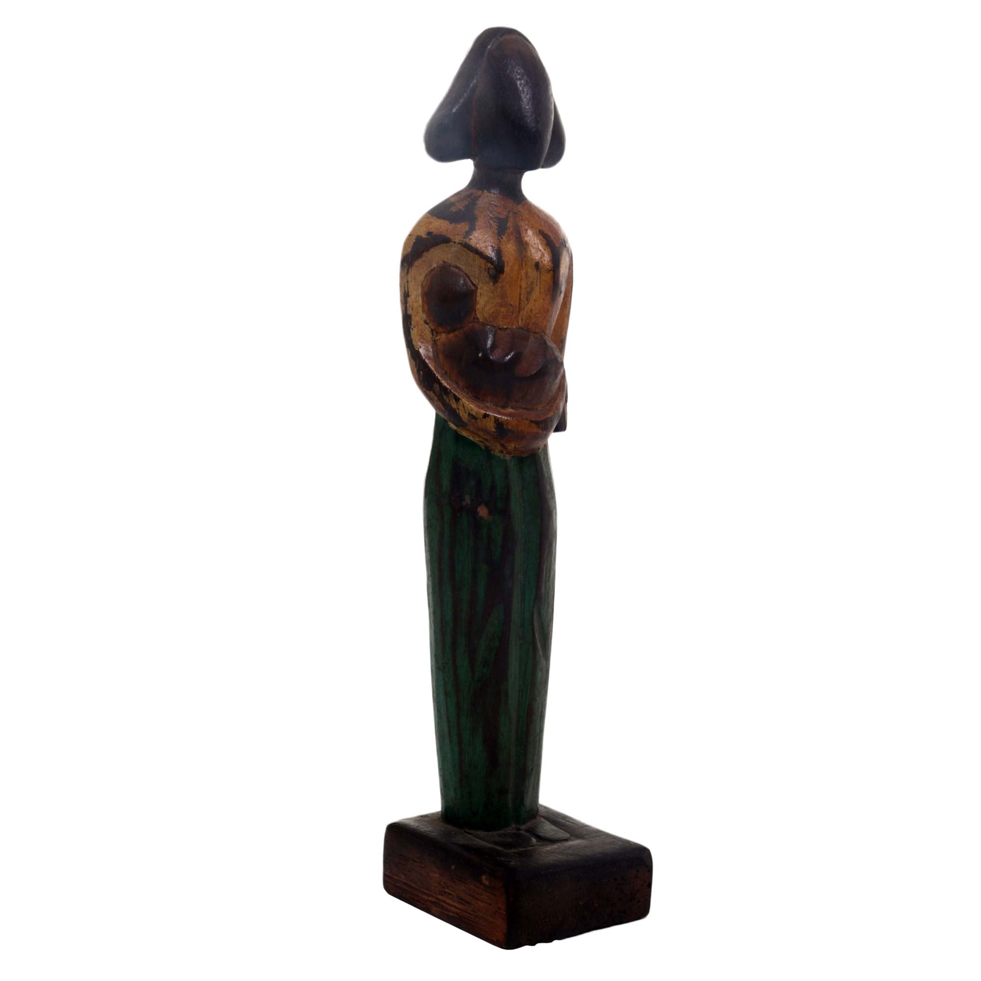 Premium Hand-Carved Mother and Child Sculpture in Albesia Wood