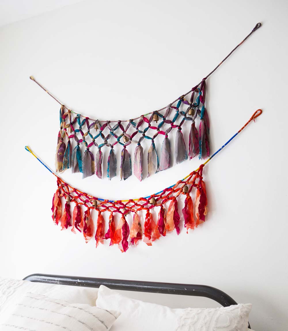 Premium Macrame Garland with Sari & Song Bells