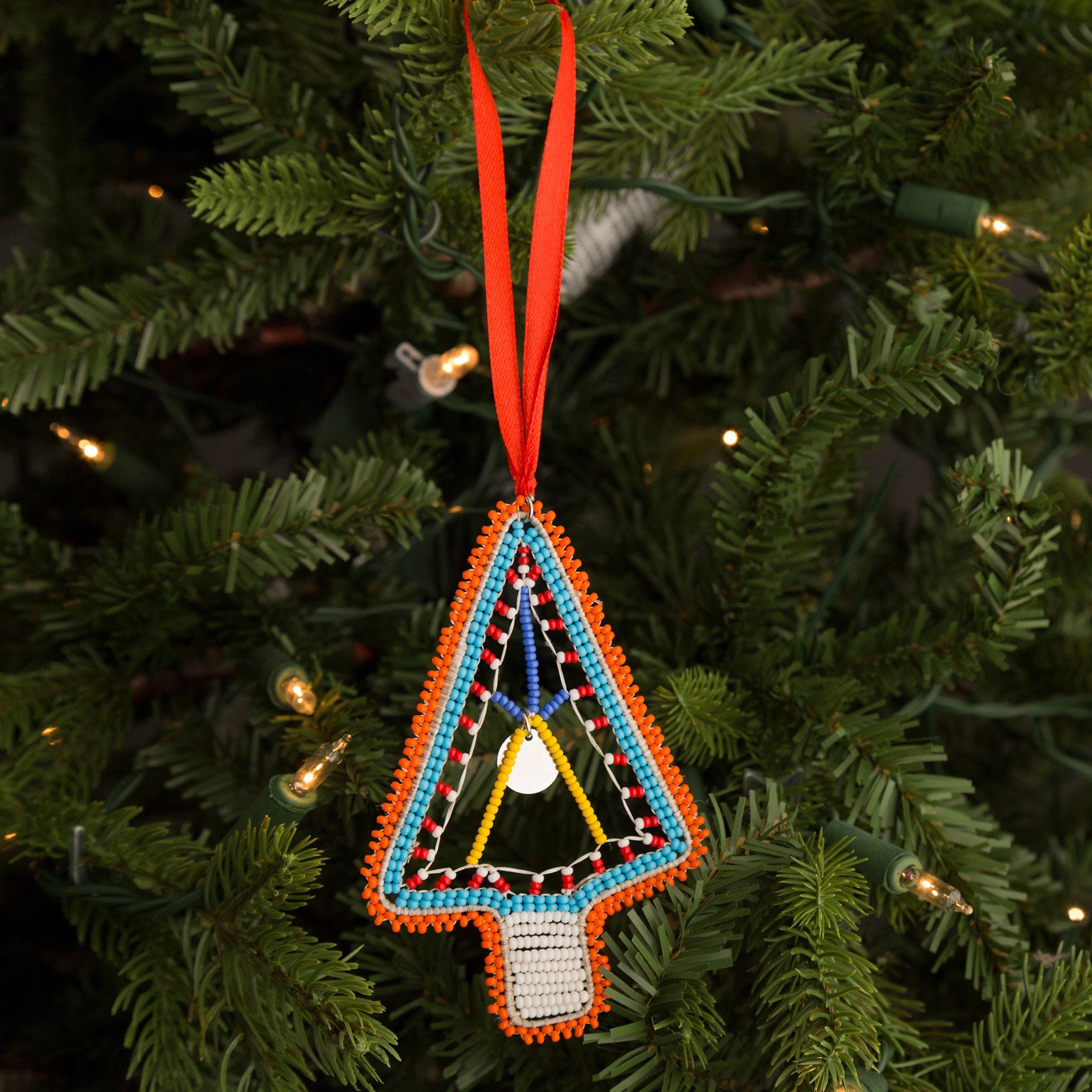 Premium Handcrafted Kenyan Beaded Tree Ornament