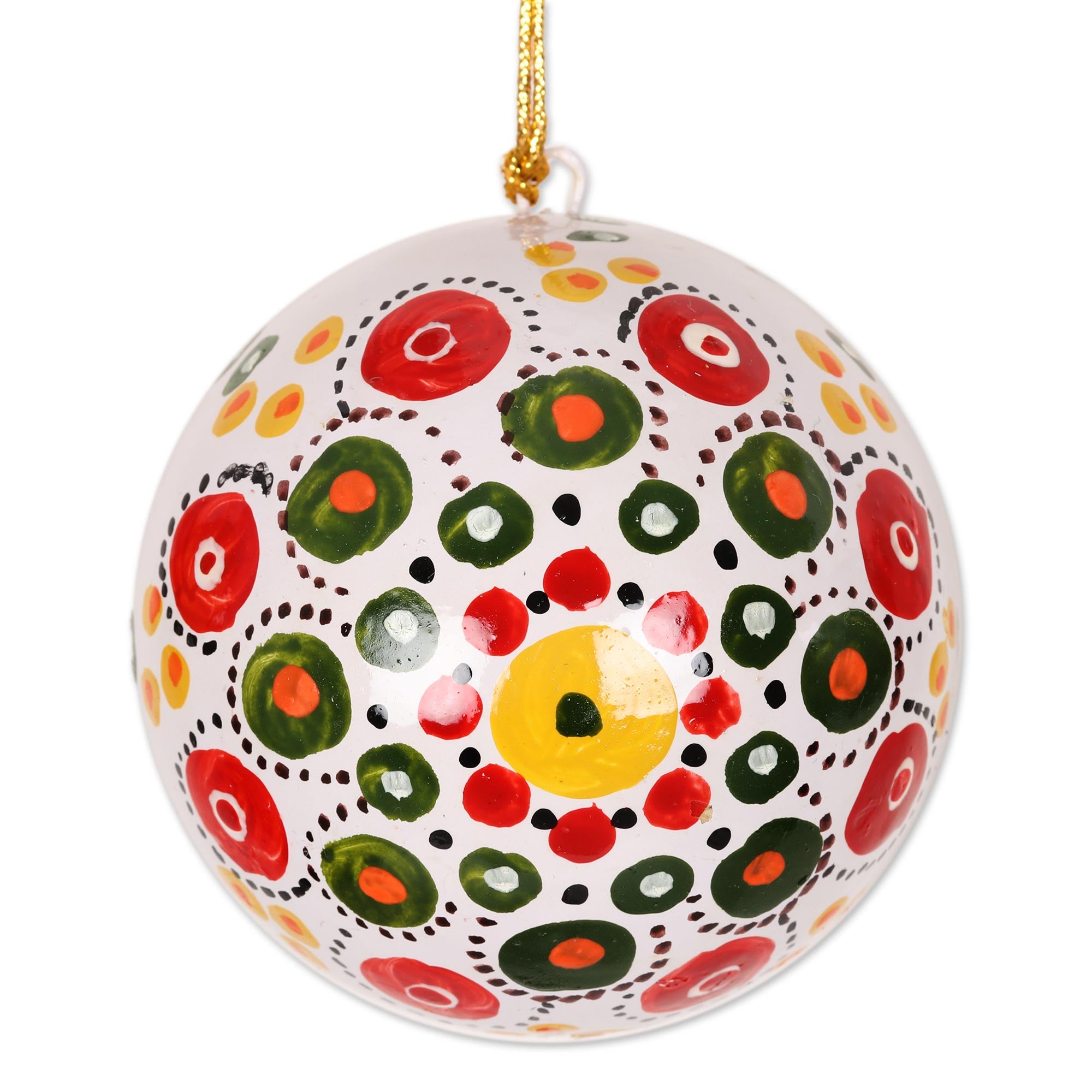 Premium Handcrafted Christmas Papier Mache Ornaments - Multicolor Set of 6