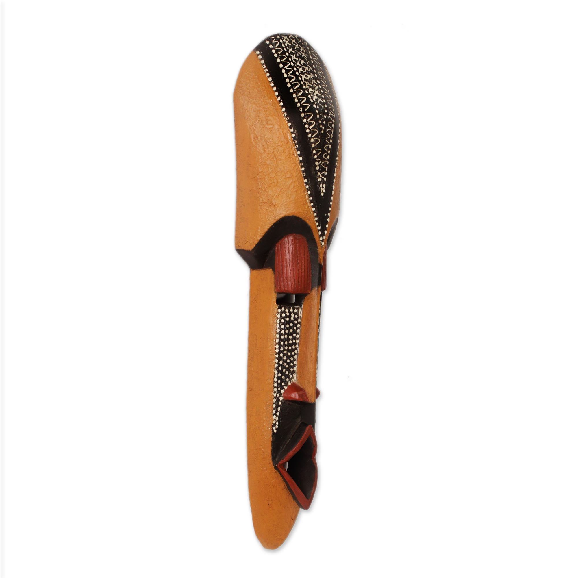 Premium Akan Friend Carved Wood Authentic African Wall Mask