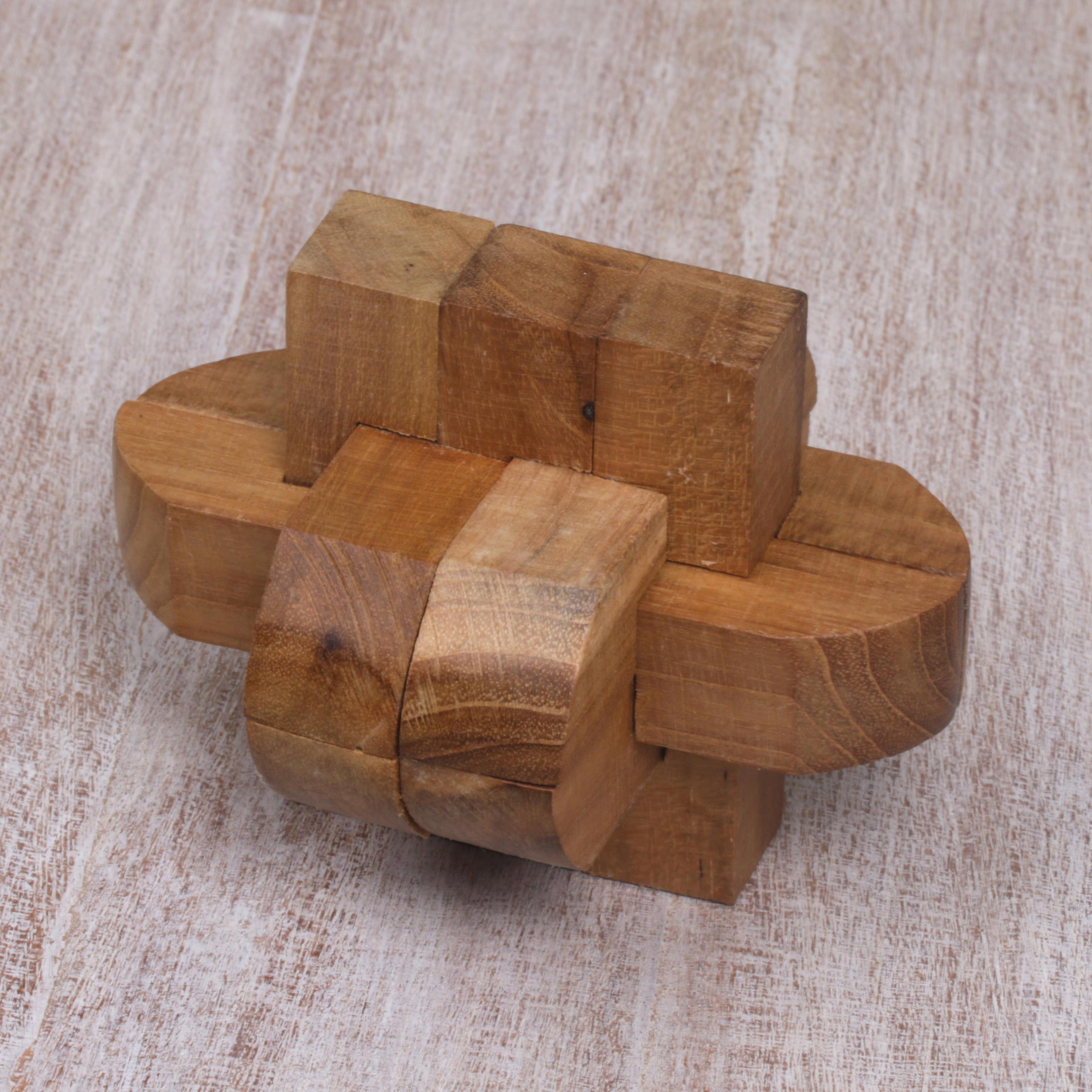 Premium Handcrafted Upcycled Teak Wood Puzzle – Java Artisan Collection
