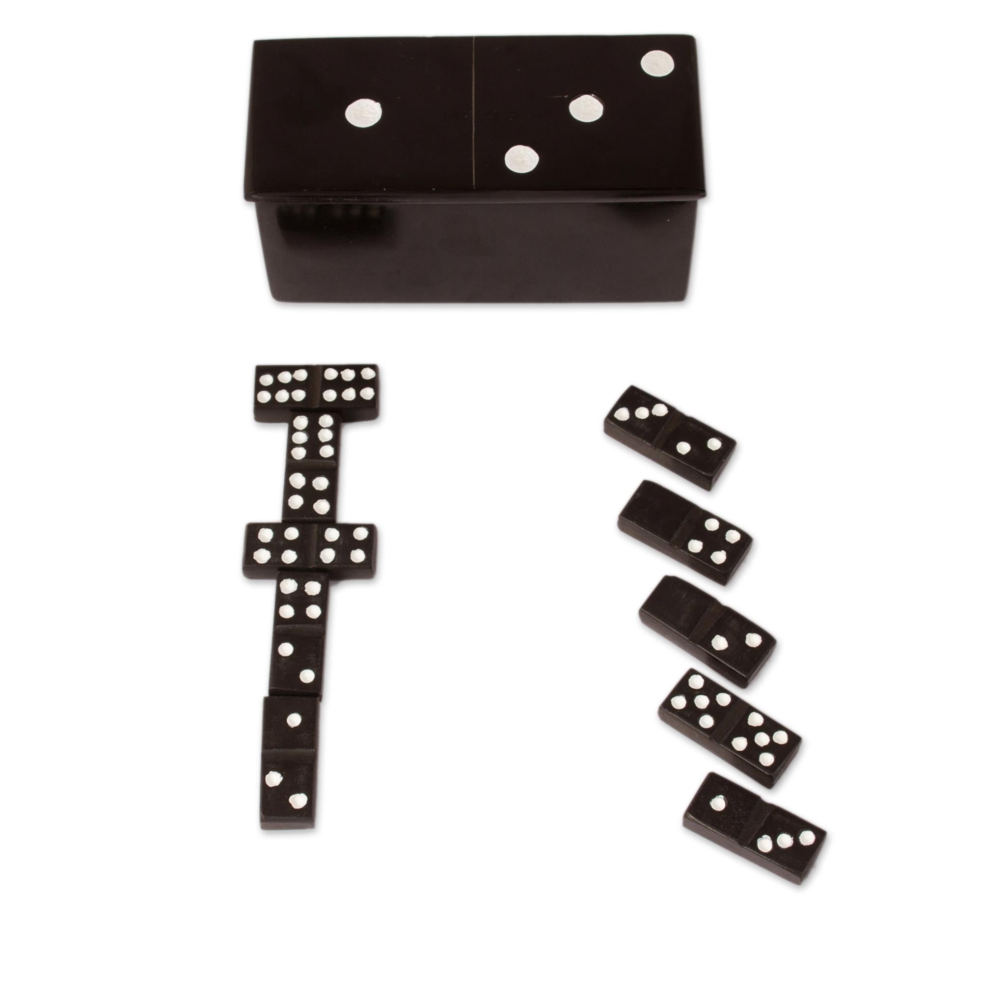 Premium Black Marble Domino Set - Handcrafted in Mexico