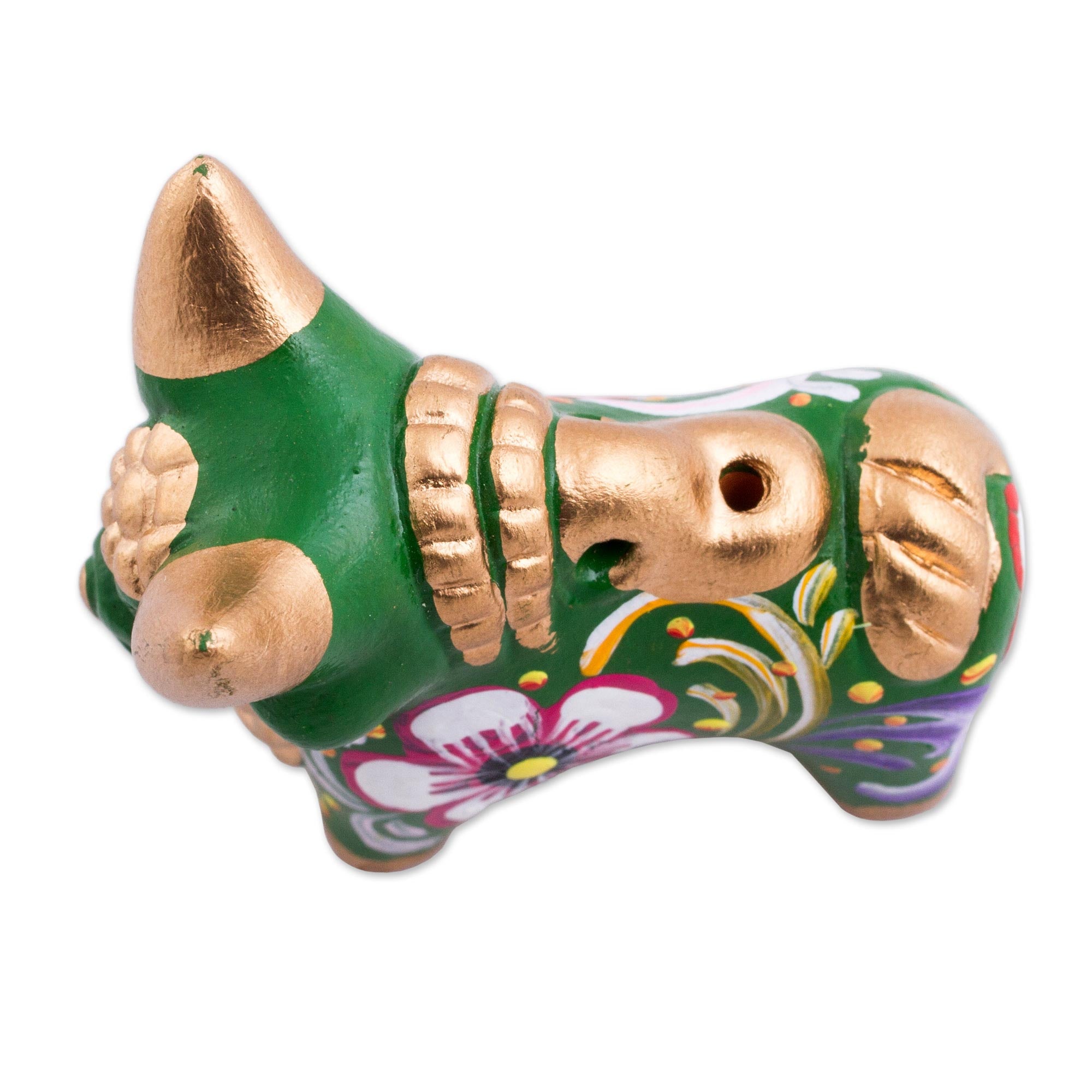 Premium Hand-Painted Pucara Bull Ceramic Figurine from Peru