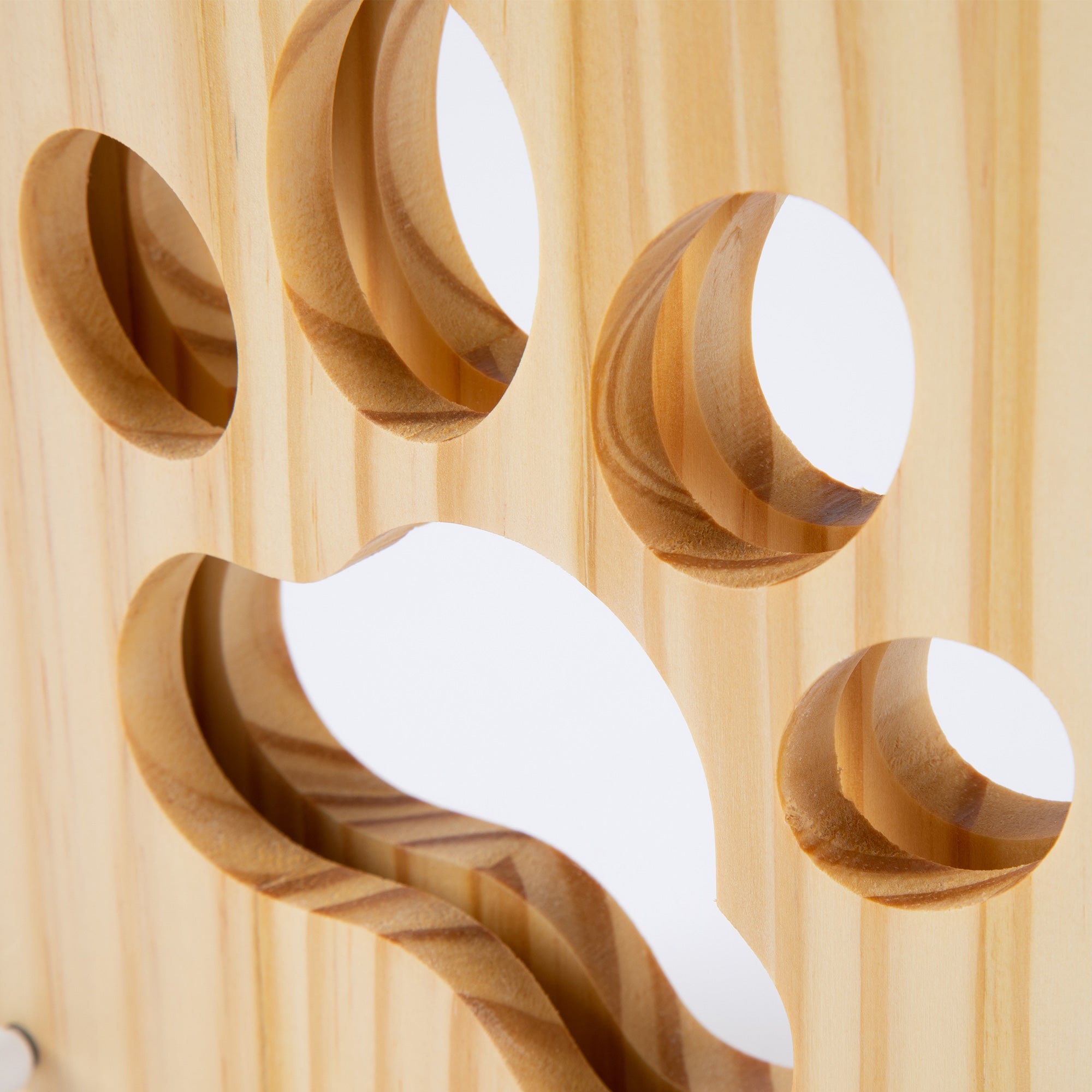 Premium Pine Wood Paw Print Table Lamp - Ultimate Cozy Glow