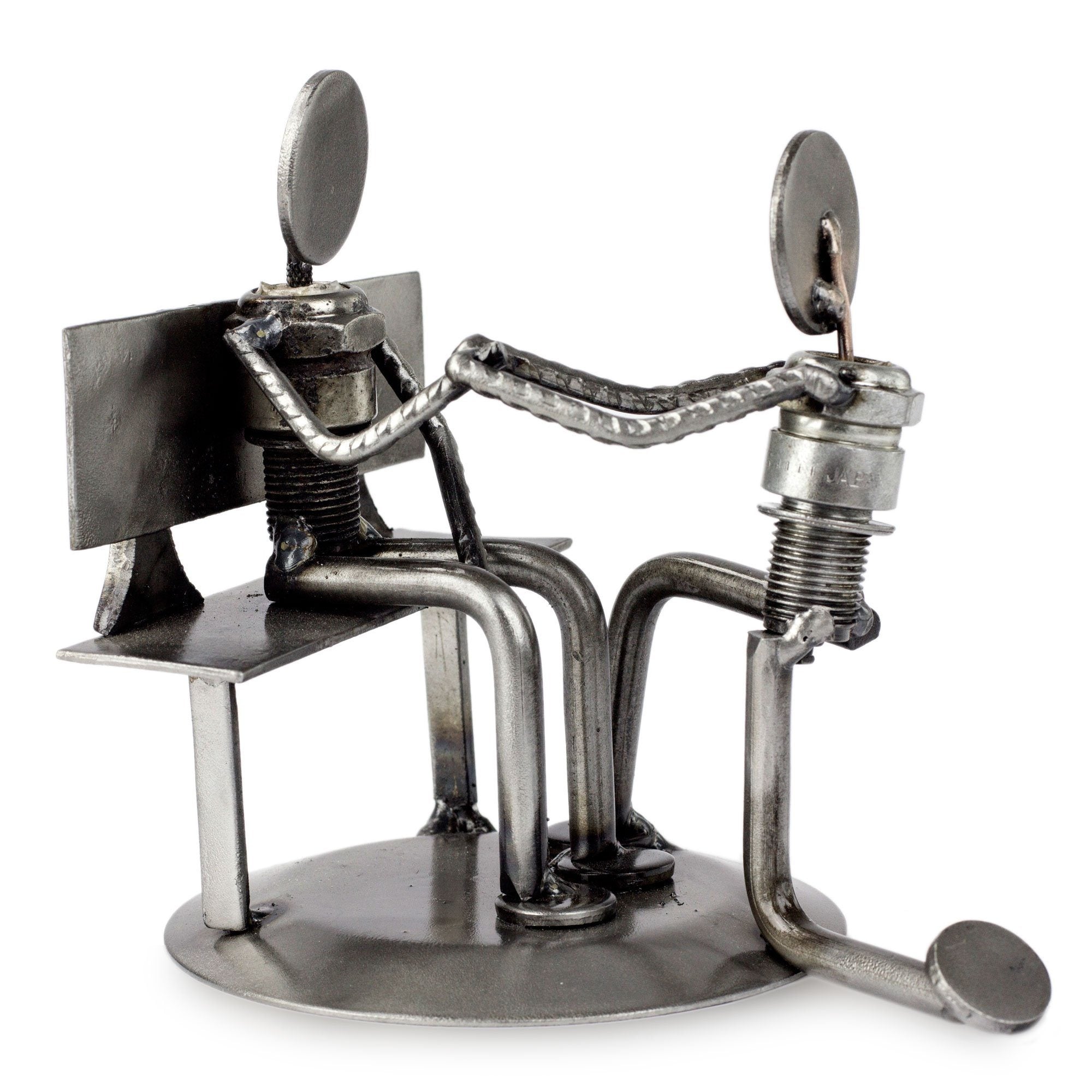 Premium Recycled Metal Love Sculpture - Handmade Art