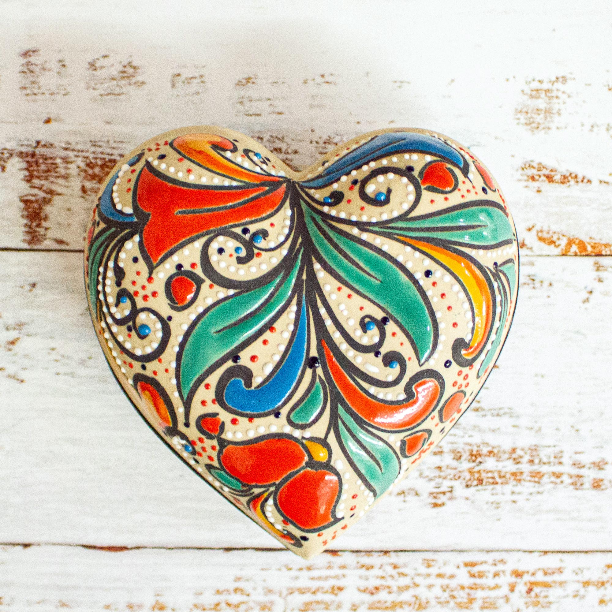 Premium Heart-Shaped Ceramic Jewelry Box - Handmade Treasure Chest