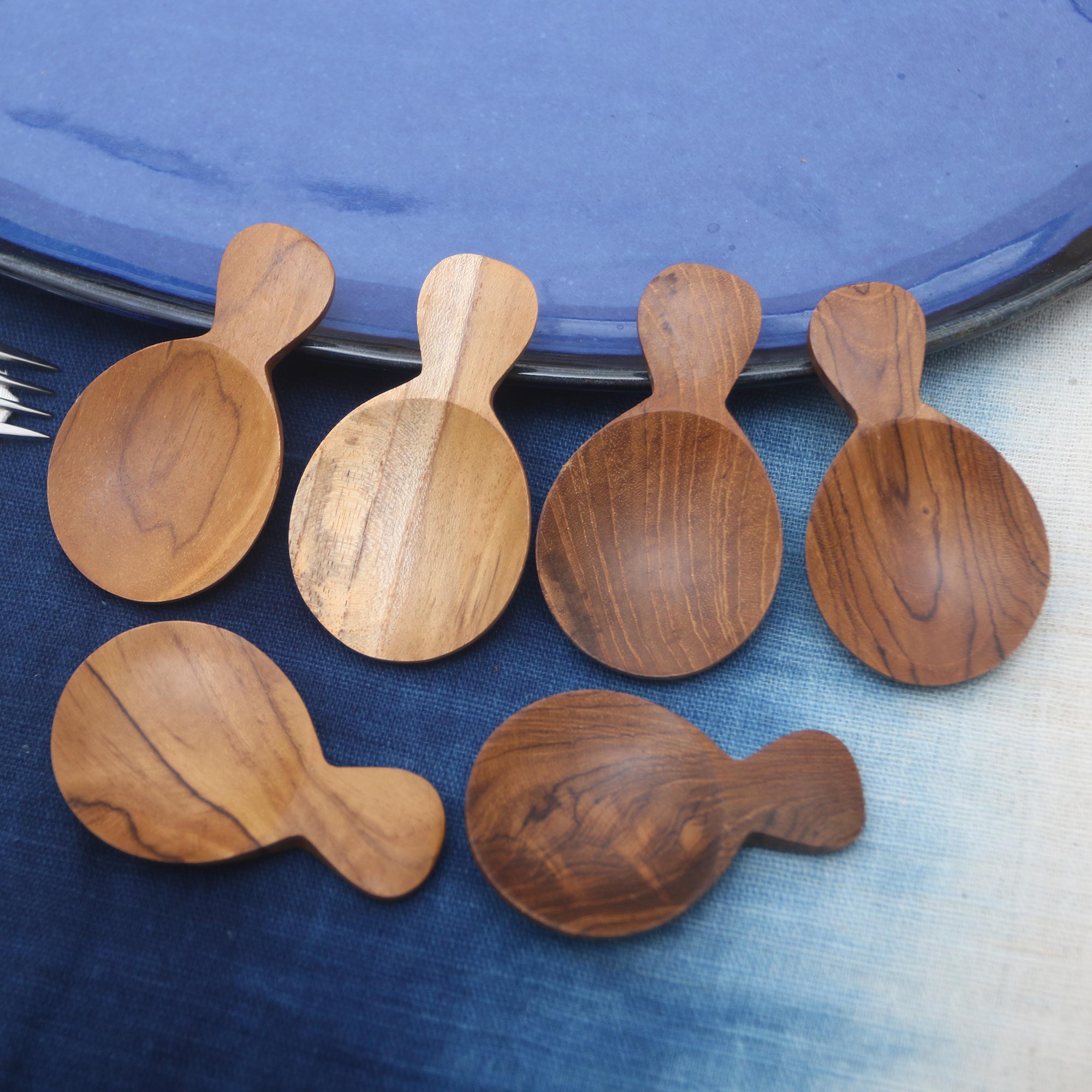 Premium Handmade Sawo Wood Sugar Spoons from Bali - Set of 6 | Upgrade Your Tea Time