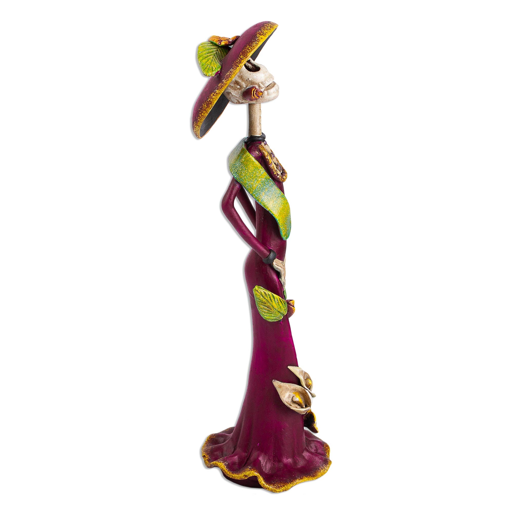 Premium Aristocratic Catrina Sculpture - Handcrafted Ceramic Art from Mexico