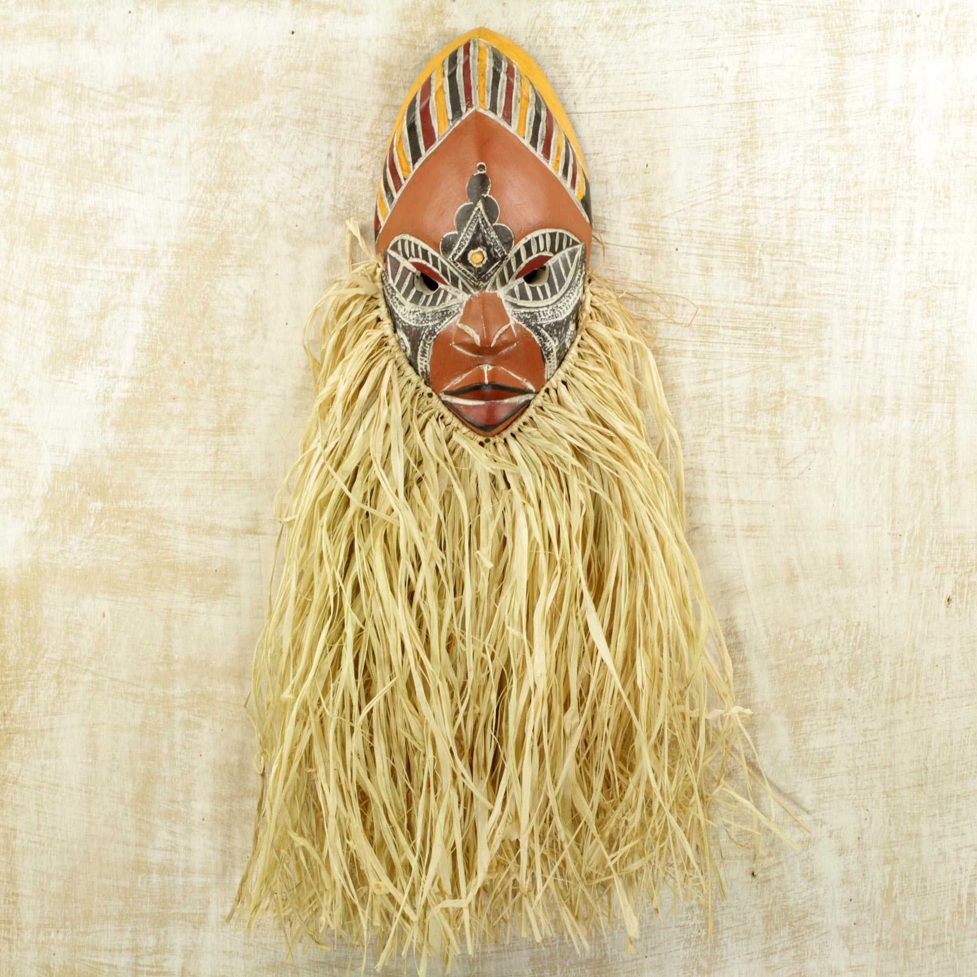 Premium African Wood Dance Mask - 'Udo' for Peace & Harmony
