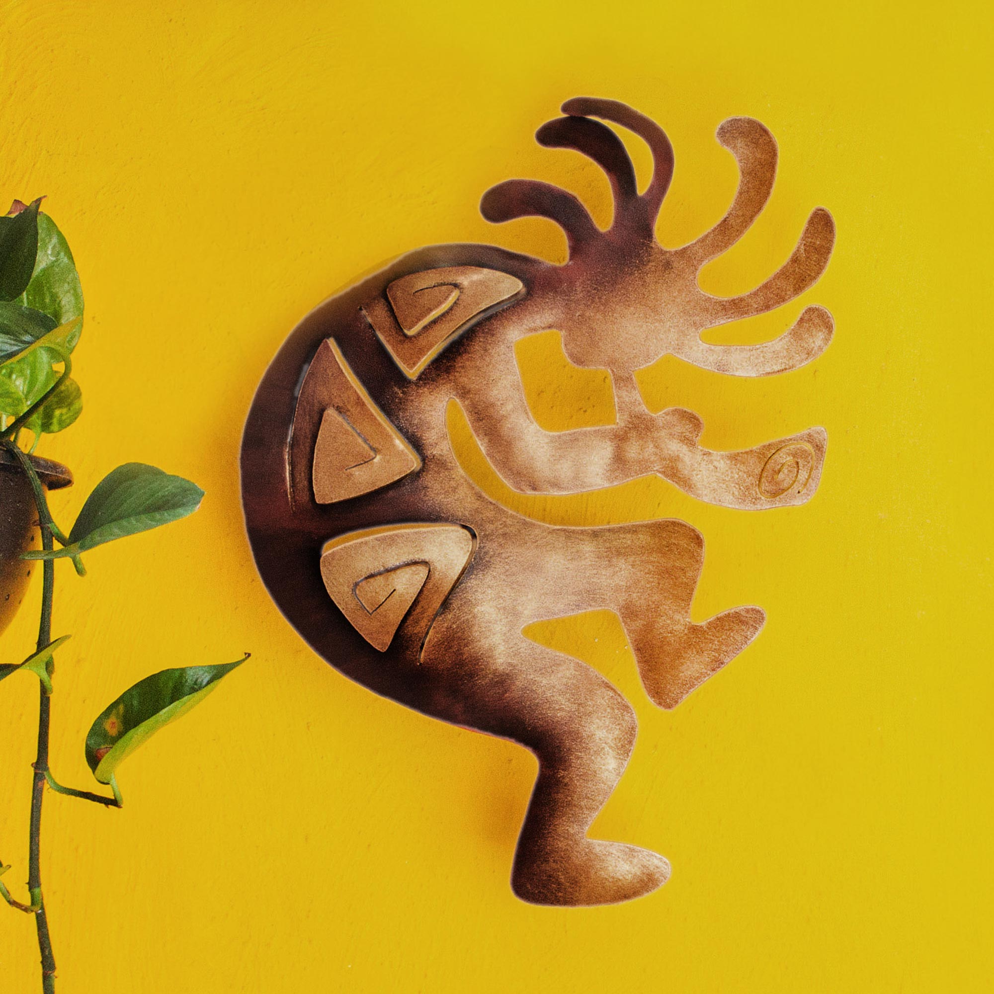 Premium Kokopelli Peace Cultural Steel Wall Art | Medium Size | Handcrafted Musician Sculpture