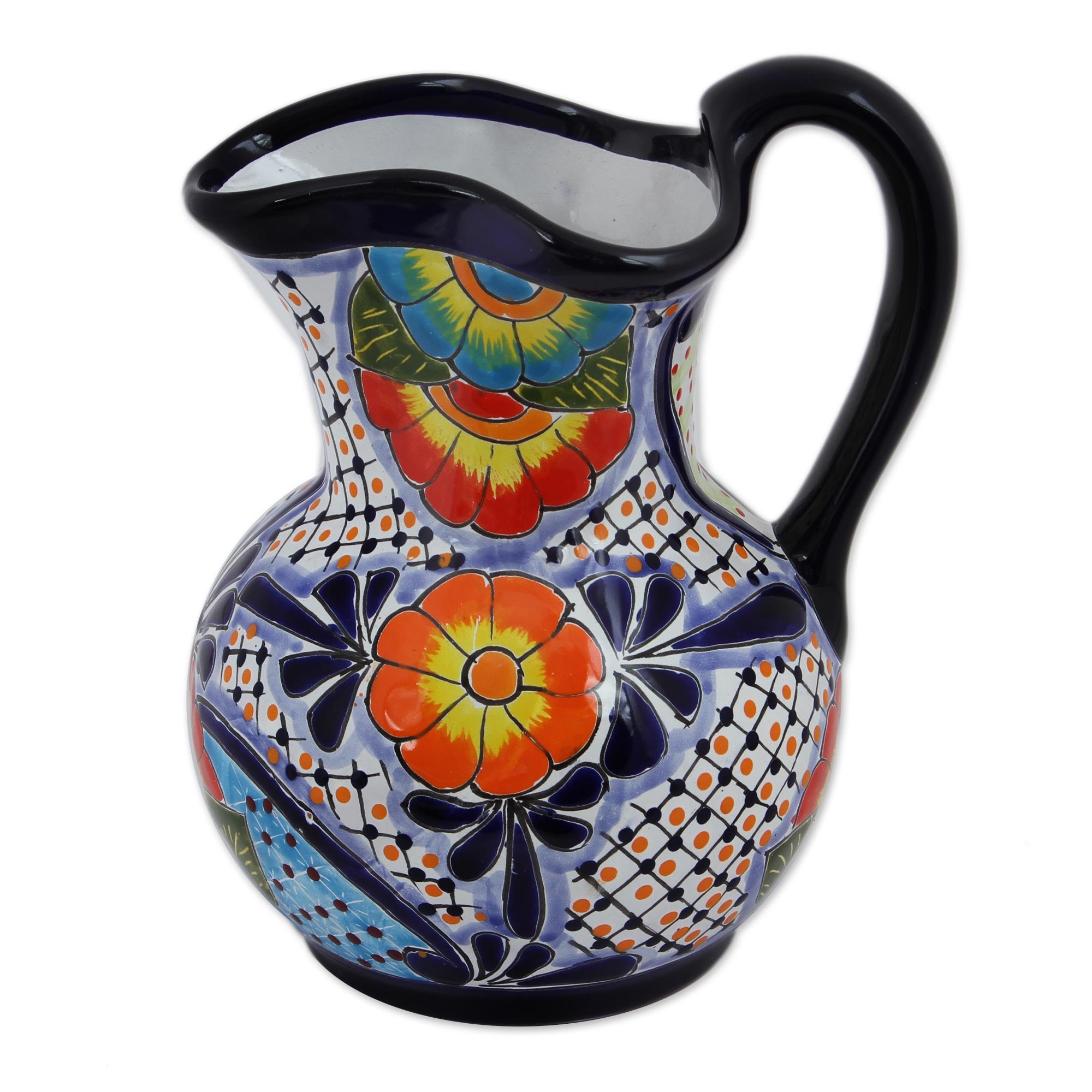 Premium Hand-Painted Talavera Ceramic Pitcher - Floral Elegance from Mexico