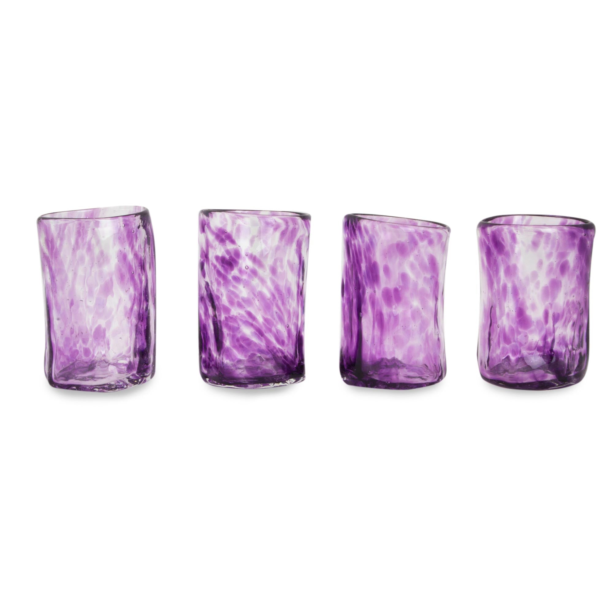Premium Lilac Mist Handcrafted Shot Glasses - Set of 4