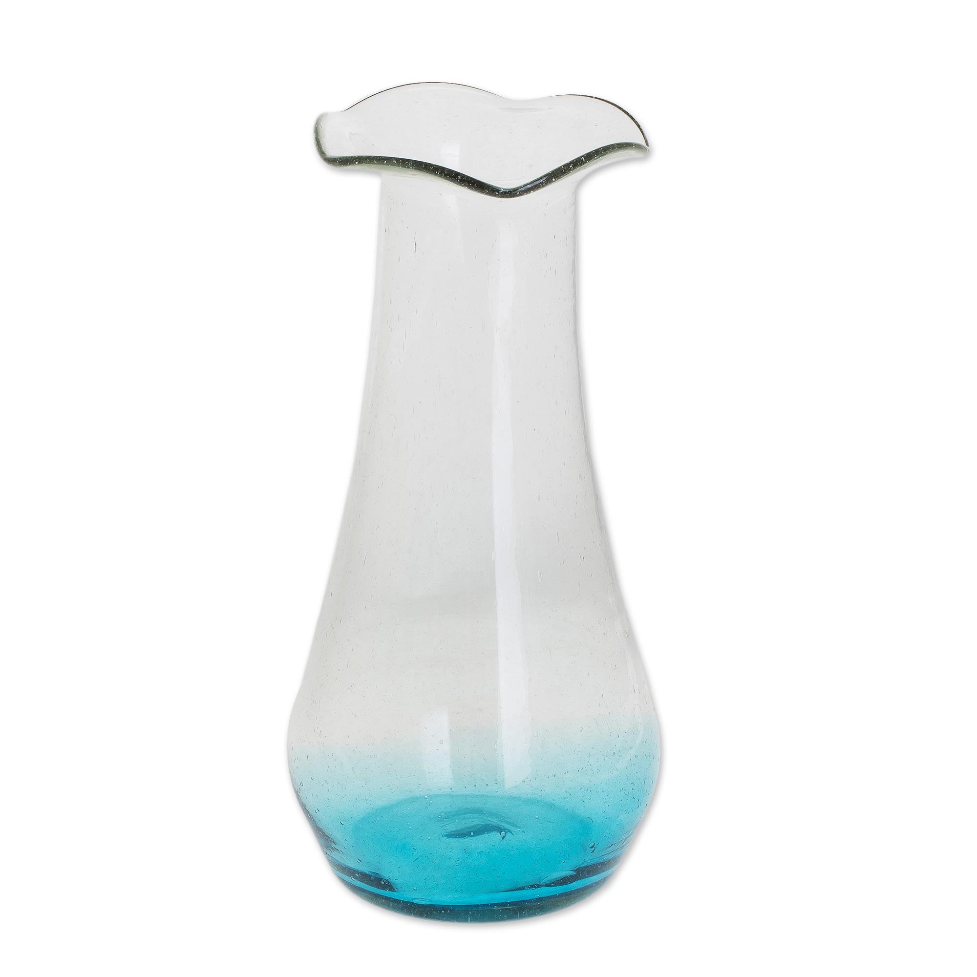 Premium Handblown Recycled Glass Vase - Glistening Sea Design