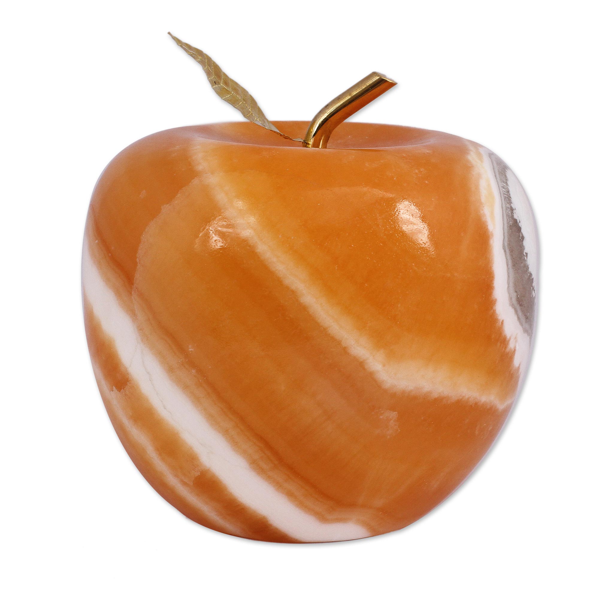 Premium Onyx Apple Sculpture - Ultimate Natural Art Piece