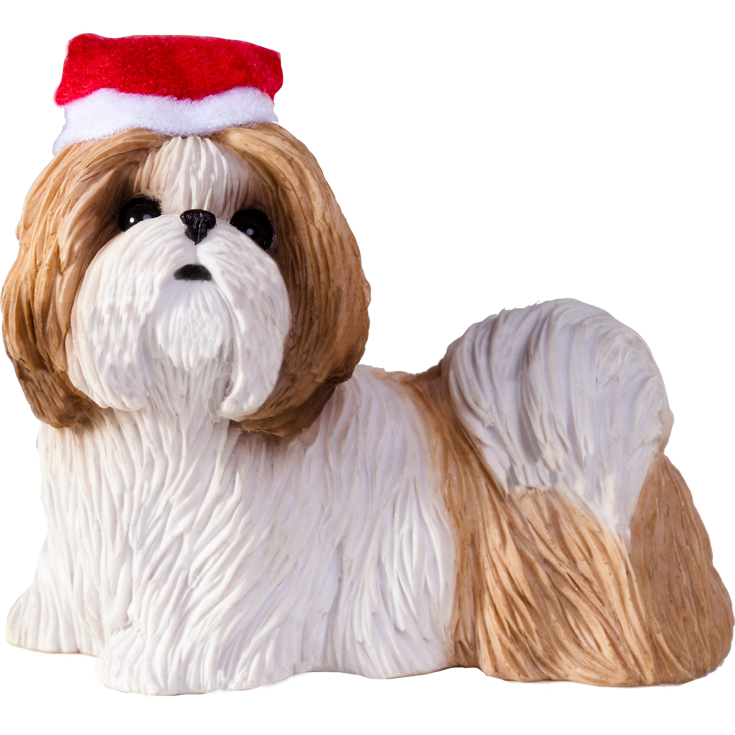 Premium Gold & White Shih Tzu Christmas Ornament - Hand-Painted Collectible
