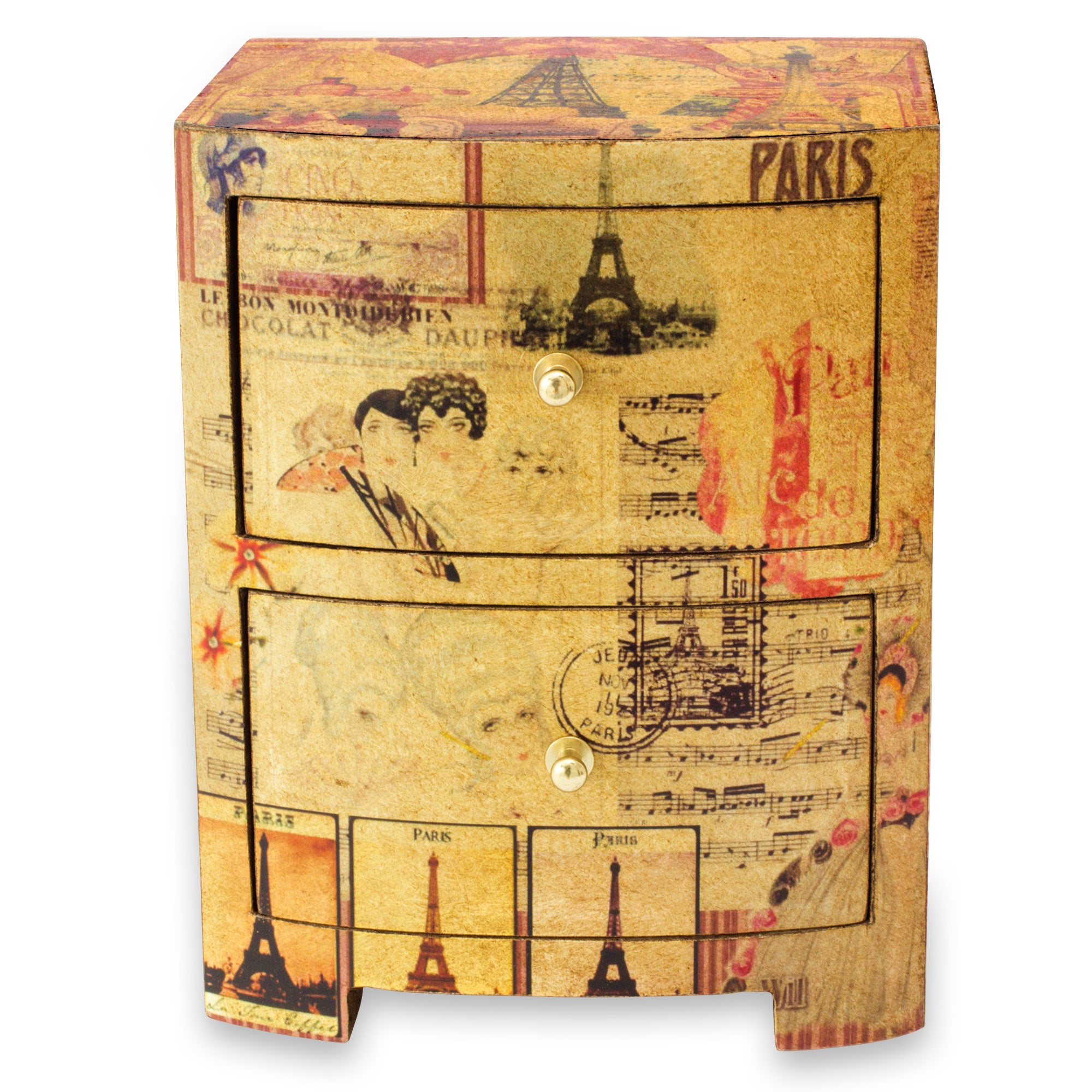 Premium Carlota's Secret Artisan Crafted Wood Decoupage Jewelry Chest - Ultimate Storage Solution