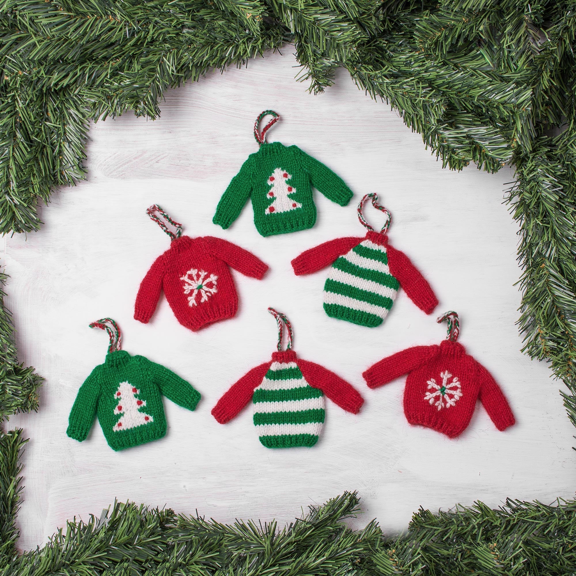 Premium Christmas Comfort Mini Sweater Ornaments - Set of 6