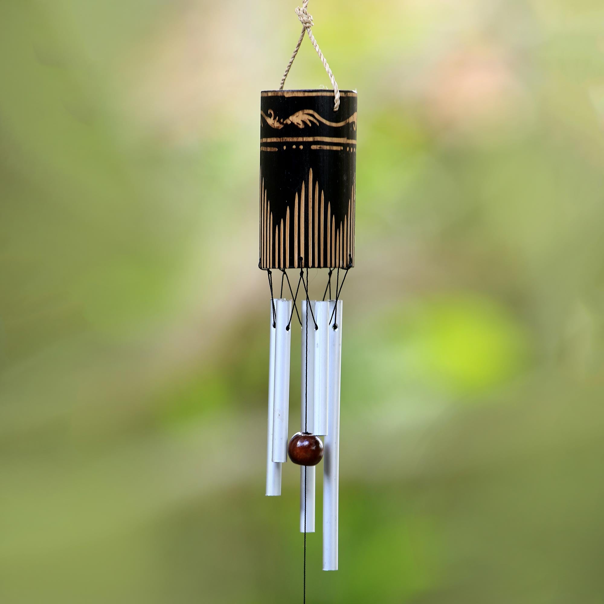 Premium Singing Vines Wind Chime - Handcrafted Bamboo & Aluminum, Made in Bali