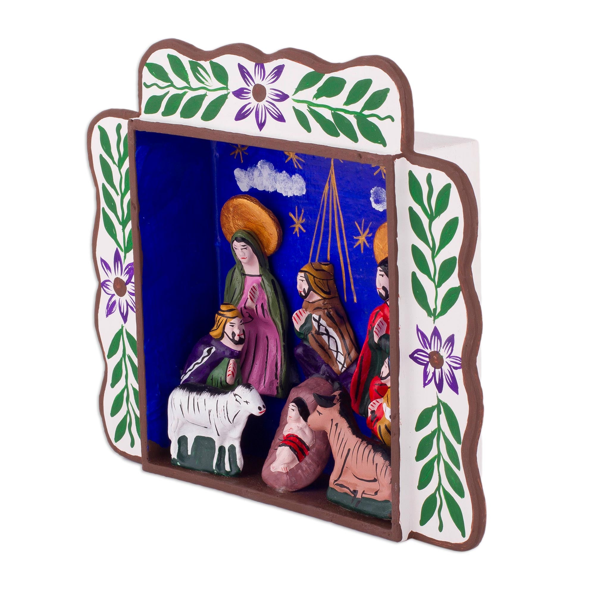 Premium Three Kings Christmas Retablo - Handcrafted Ayacucho Nativity Scene from Peru
