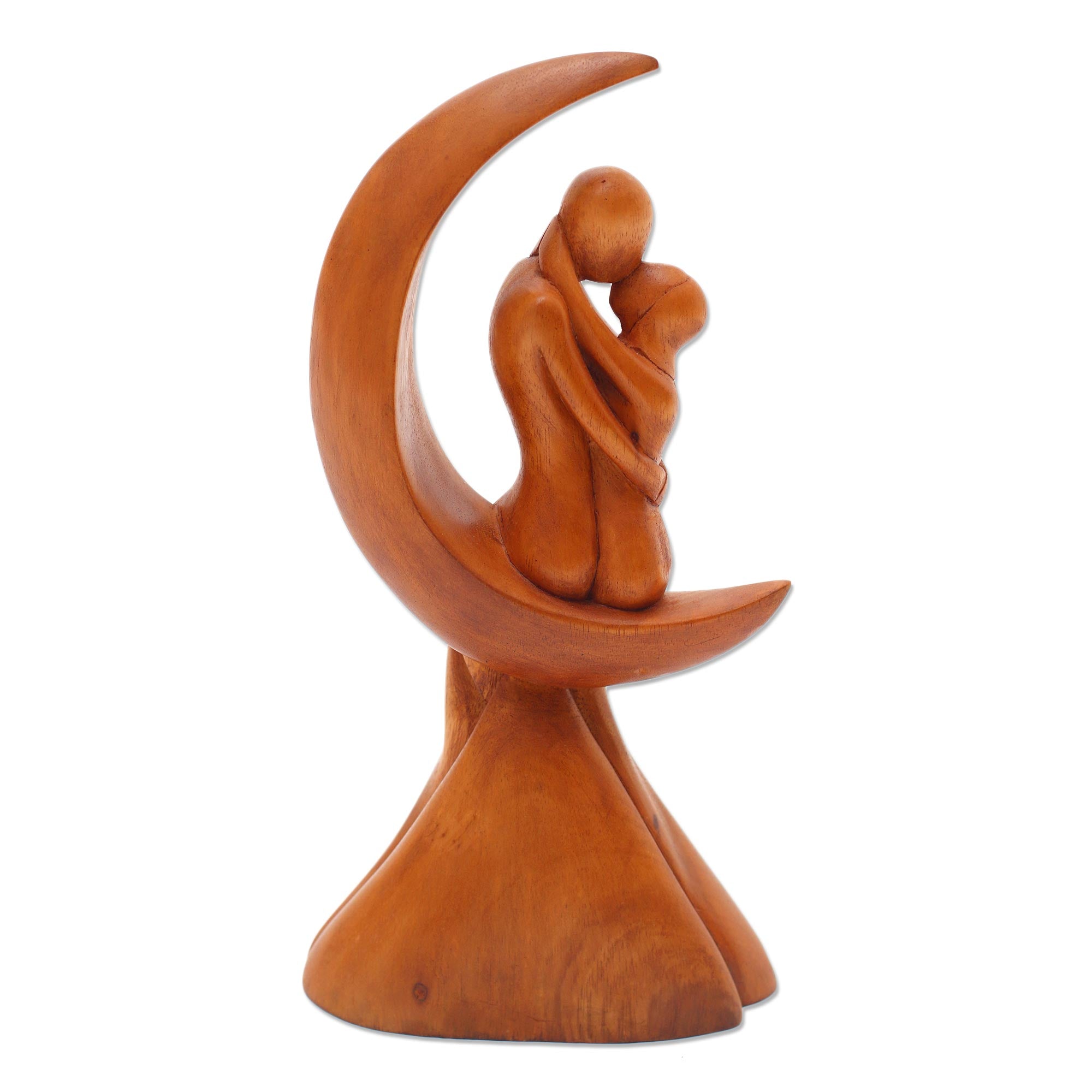 Premium Romantic Moon Wedding Sculpture - Handcrafted Bride & Groom Art