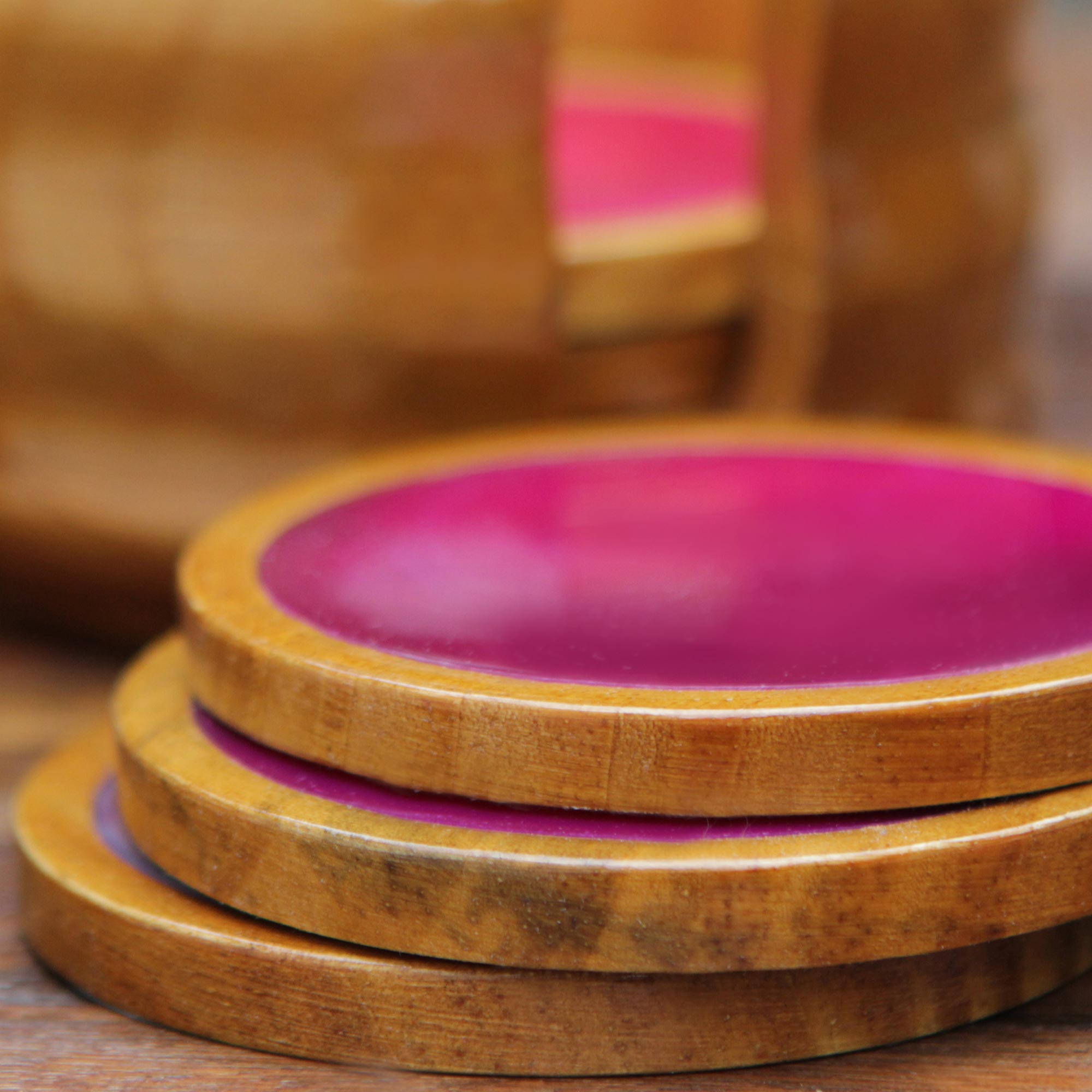 Premium Handcrafted Rose Agate Coasters Set - Ultimate Calming Stone Decor from Brazil (Set of 6)