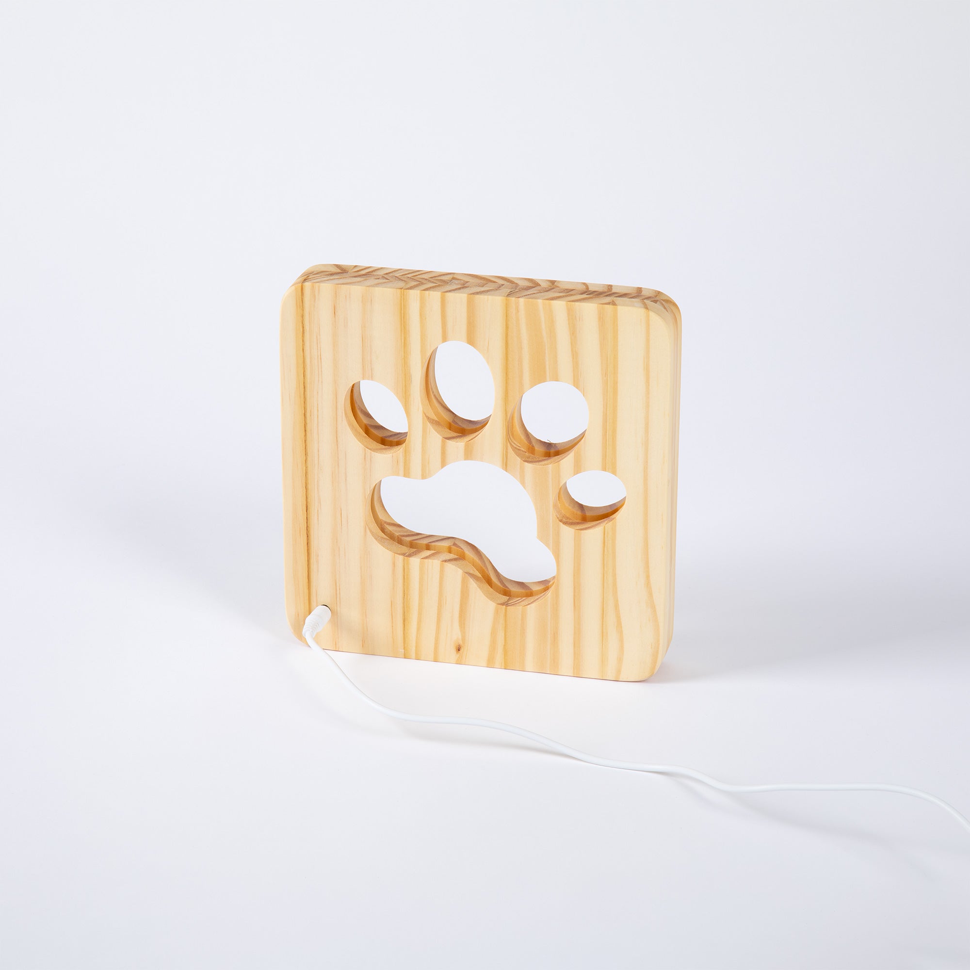 Premium Pine Wood Paw Print Table Lamp - Ultimate Cozy Glow