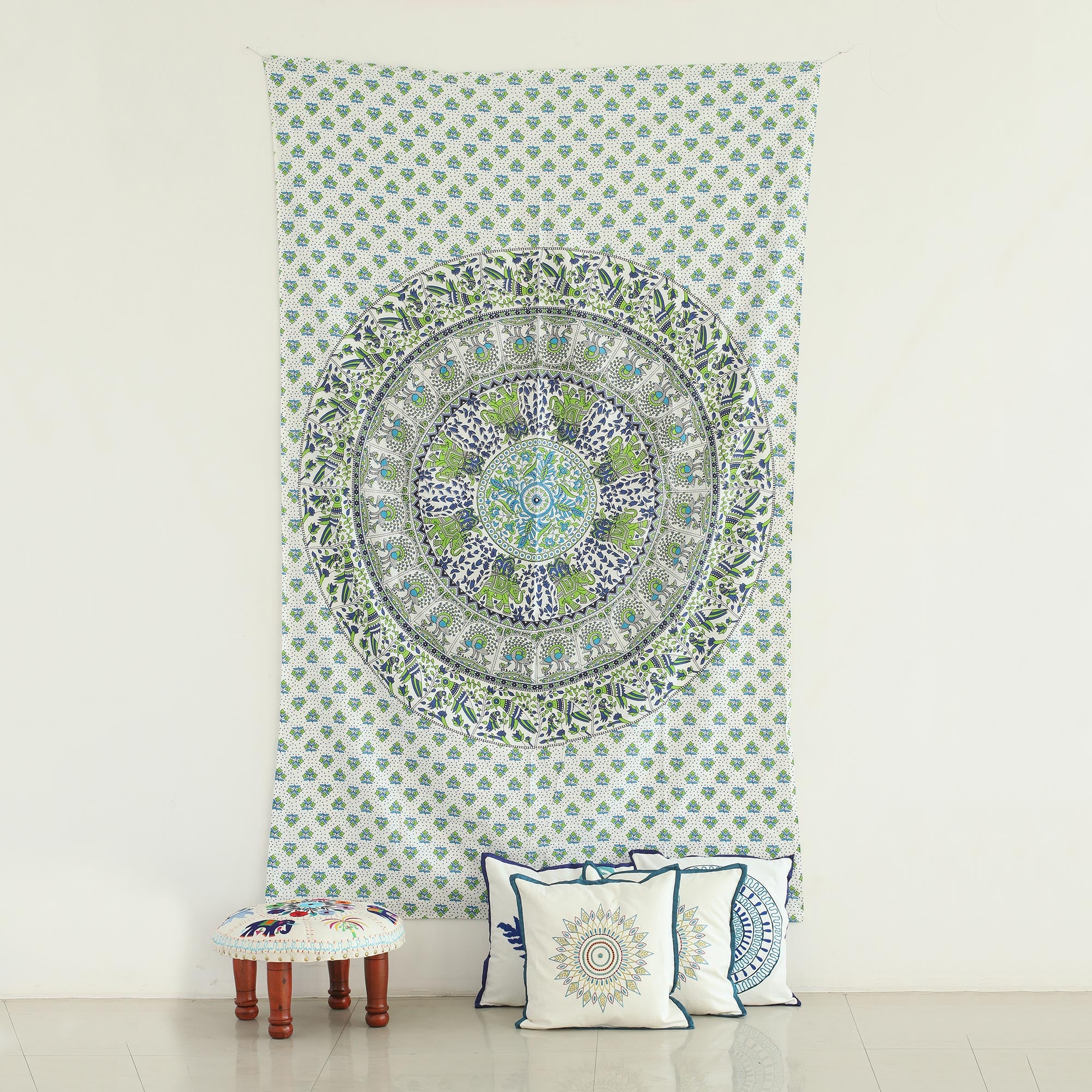 Premium Forest Mandala Cotton Wall Hanging & Bedspread