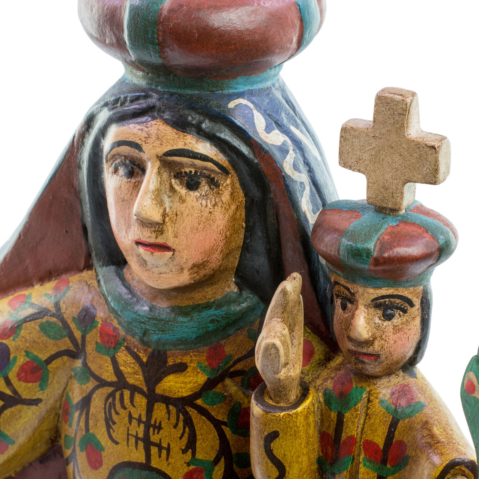 Premium Handcrafted Our Lady of Candelaria Wood Sculpture - Devotional Art Piece