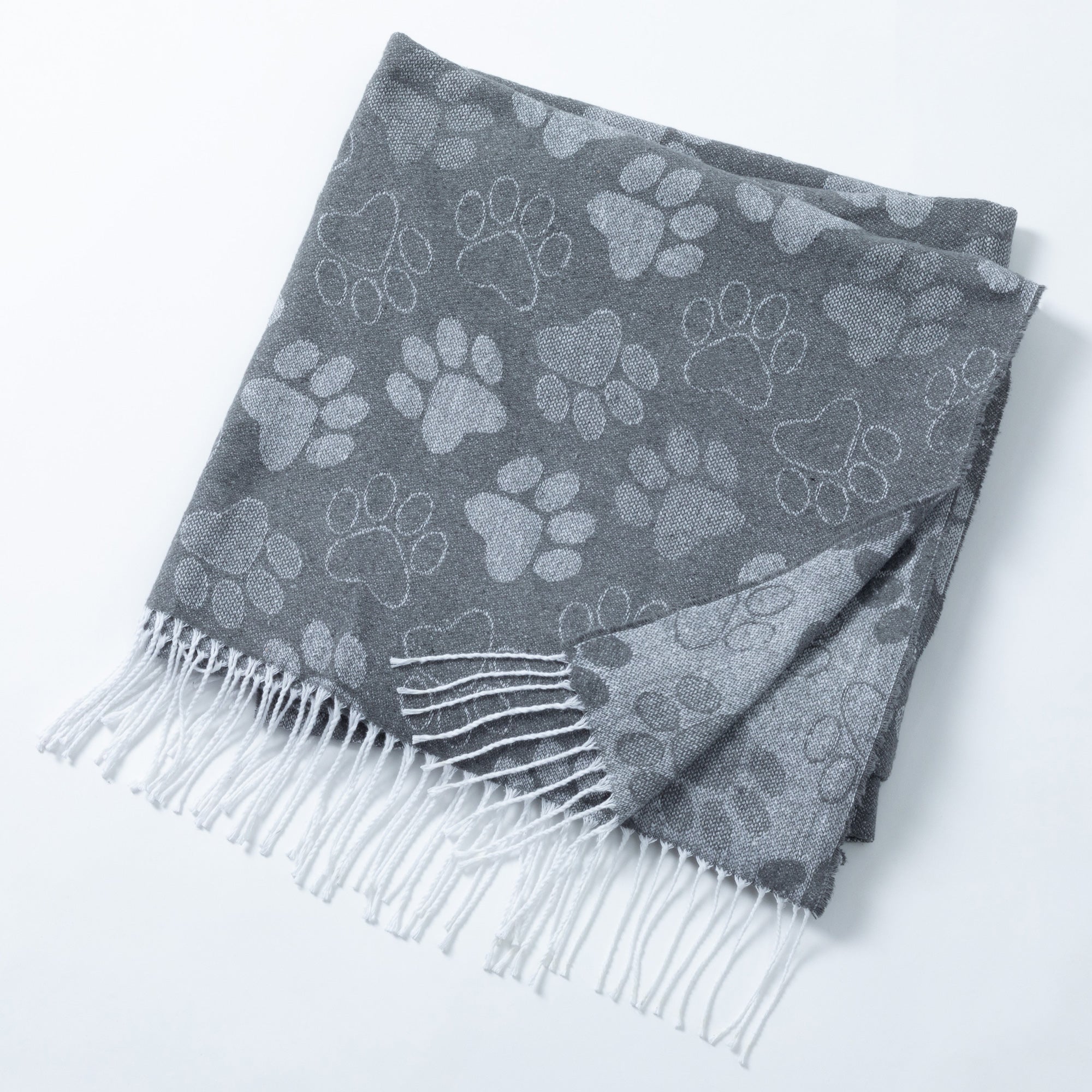 Premium Paw Print Cotton Blend Throw Blanket - Cozy & Stylish 70¡± x 56¡±