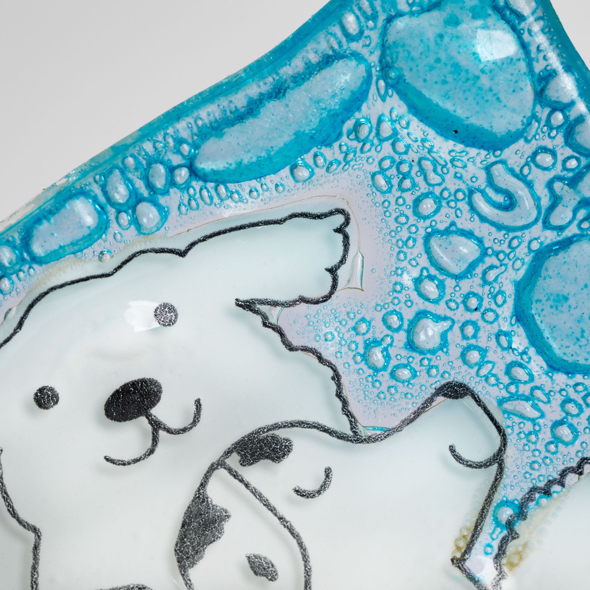Premium Recycled Glass Pet Lover's Square Dish - Handmade in Ecuador