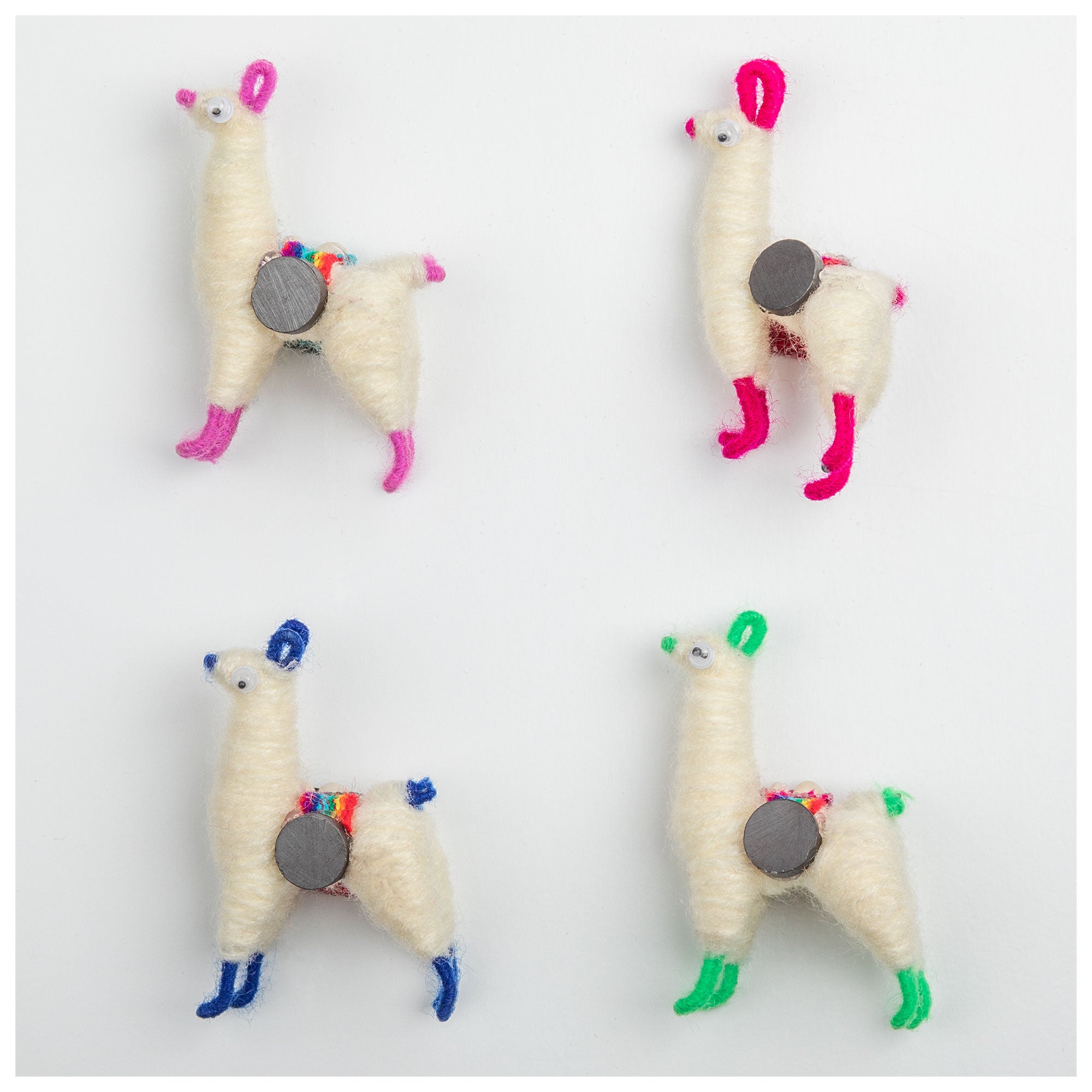 Premium Handmade Llama Magnets - Set of 4 | Fair Trade & Eco-Friendly
