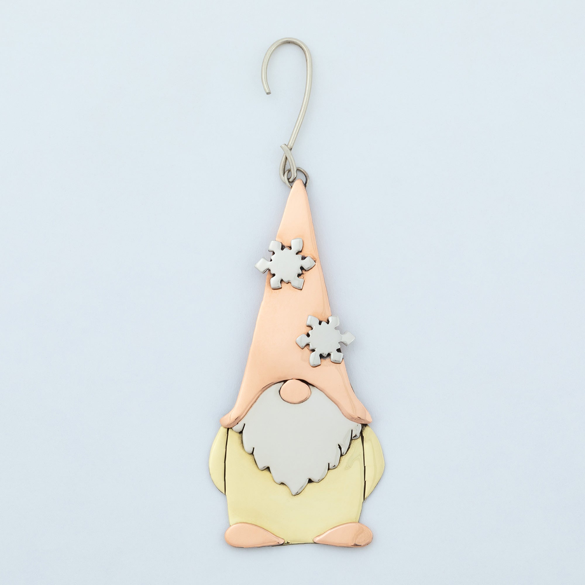 Premium Handcrafted Gnome Ornament - Mixed Metal Design