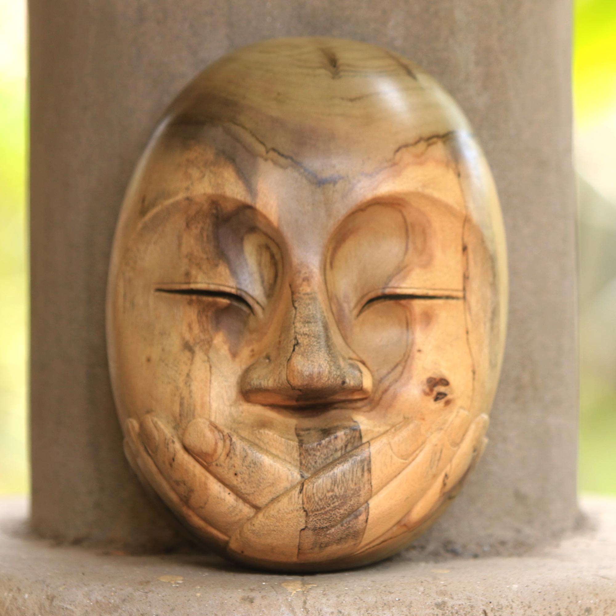 Premium Handcrafted Hibiscus Wood Wall Mask - Universal Expression Art