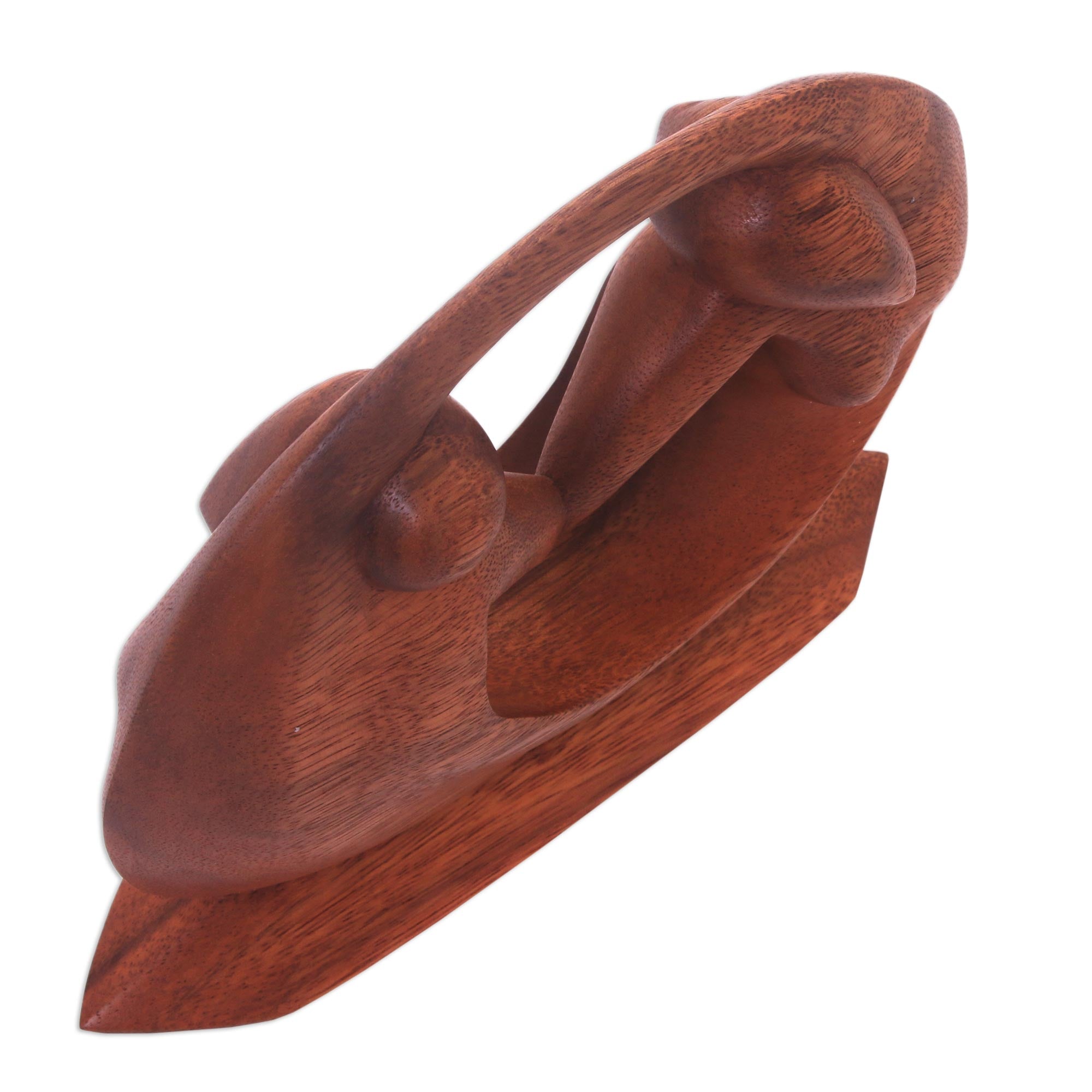 Premium Suar Wood Peace Sculpture - Handmade Art Piece