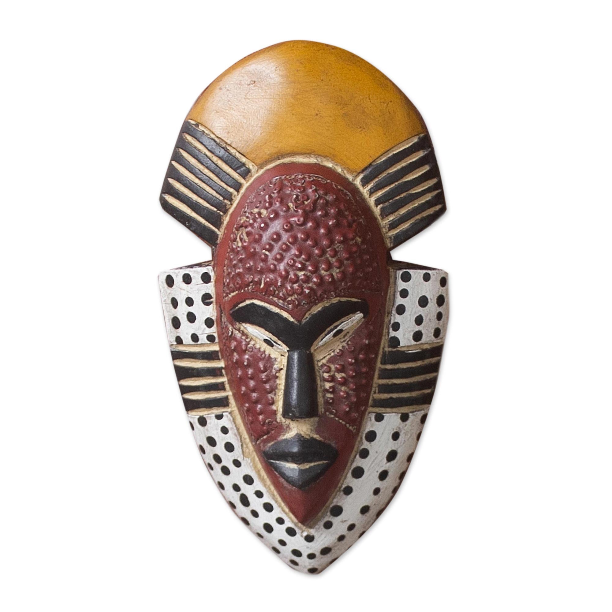 Premium Hand-Carved West African Wood Wall Mask – 'Jama' by Saeed Musah