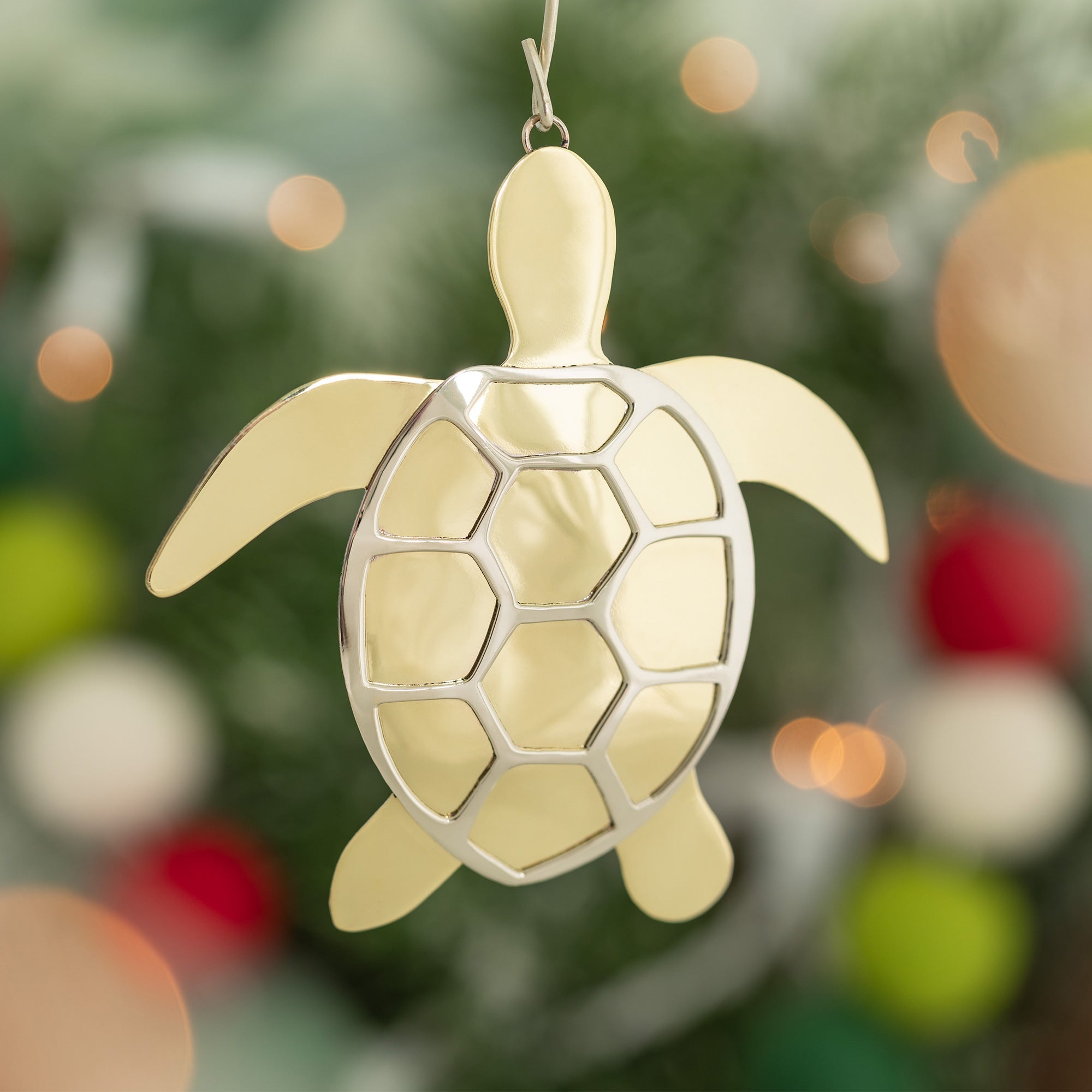 Premium Sea Turtle Mixed Metal Ornament - Handcrafted Ocean Charm