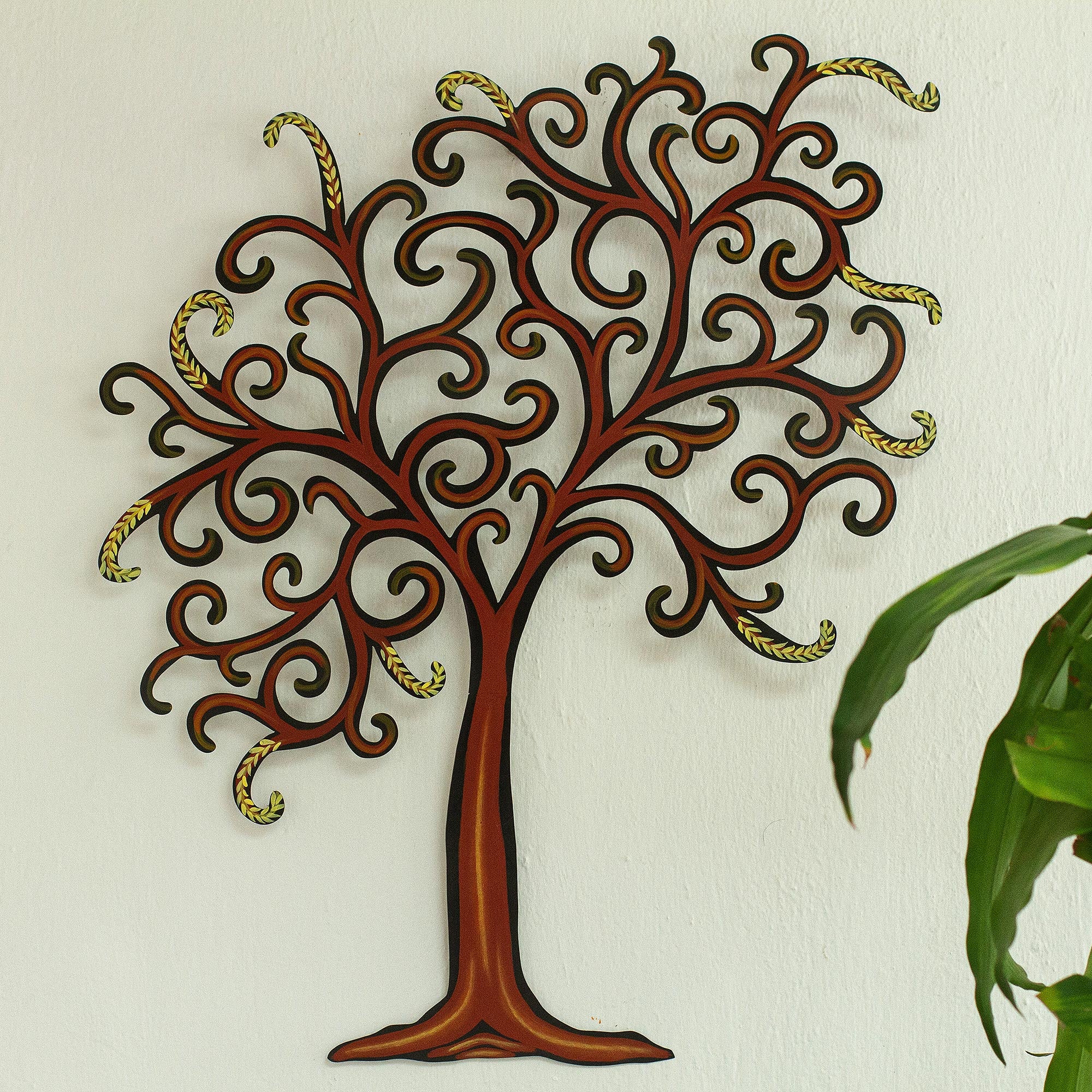 Premium Handcrafted Willow Tree Steel Wall Art – Unique Leaf Design