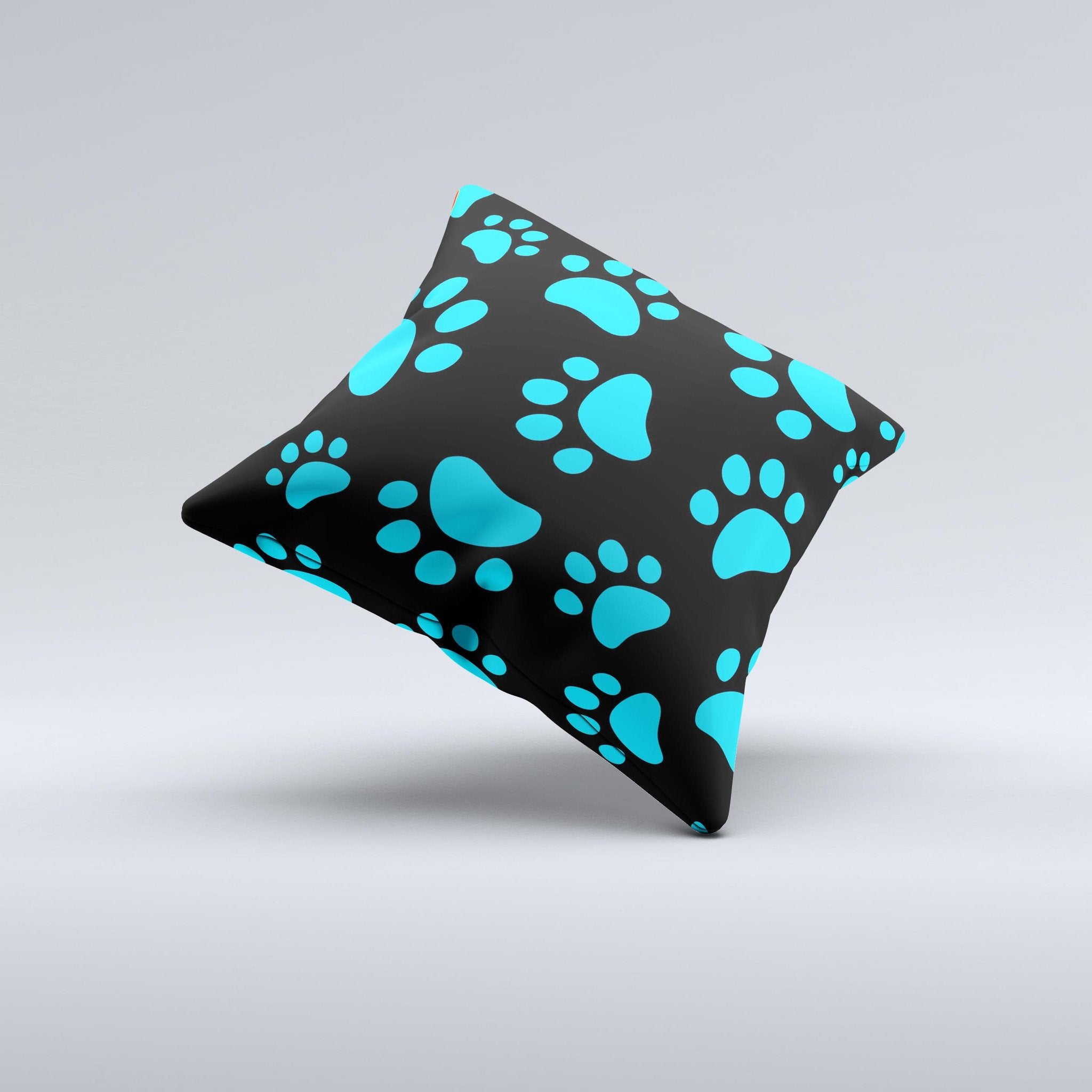 Premium Paw Print Ink-Fuzed Decorative Throw Pillow - Handcrafted in Virginia