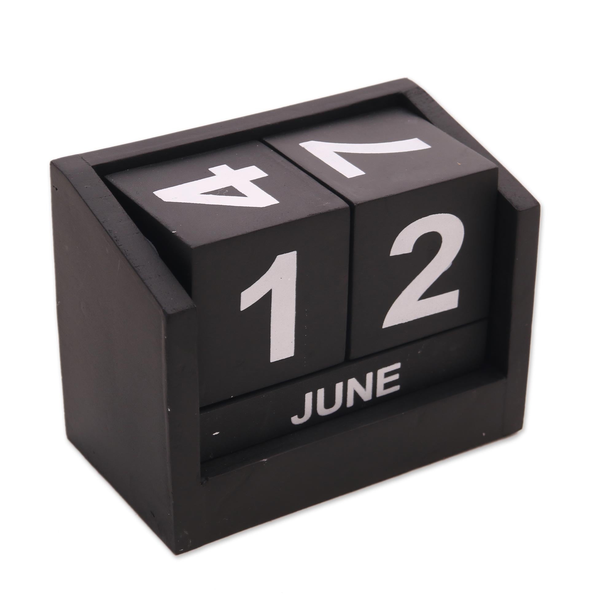 Premium Black Wood Perpetual Calendar - Ultimate Date Tracker from Bali